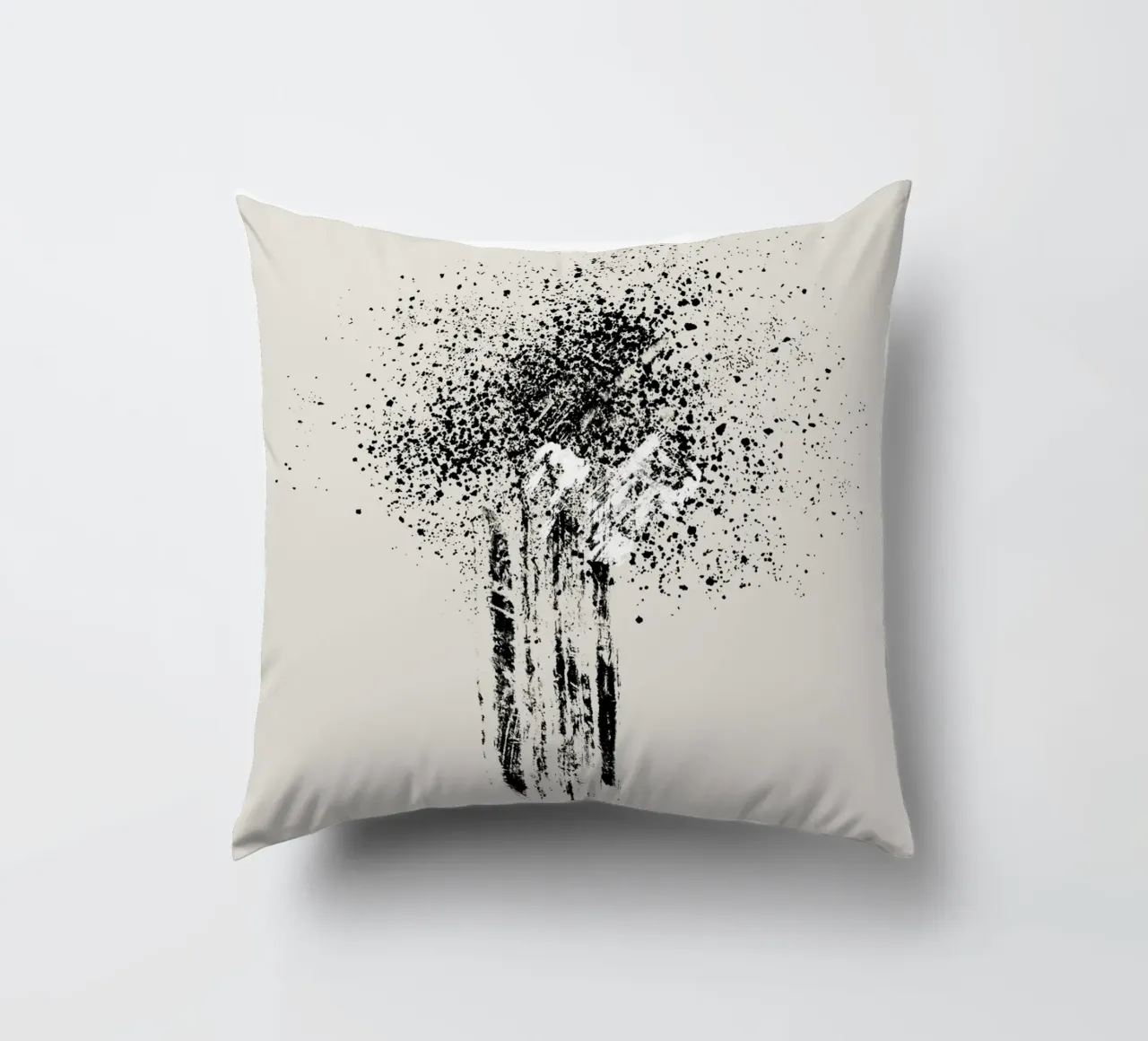 Modern and minimalist abstract with beige background cuscino da Imaginative