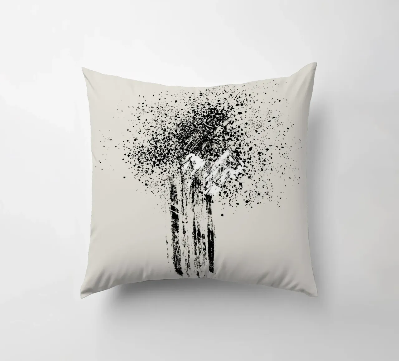 Modern and minimalist abstract with beige background cojín de Imaginative
