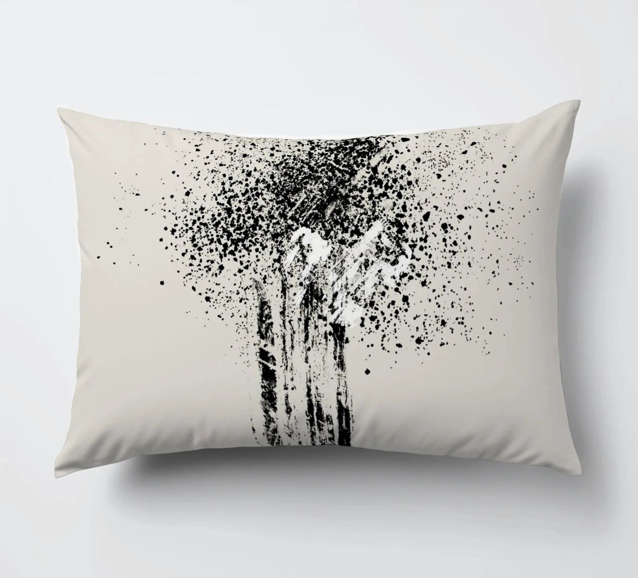 Modern and minimalist abstract with beige background cuscino da Imaginative