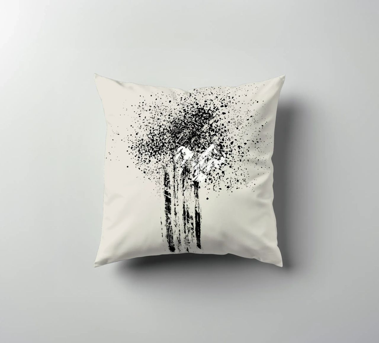 Modern and minimalist abstract with beige background cuscino da Imaginative
