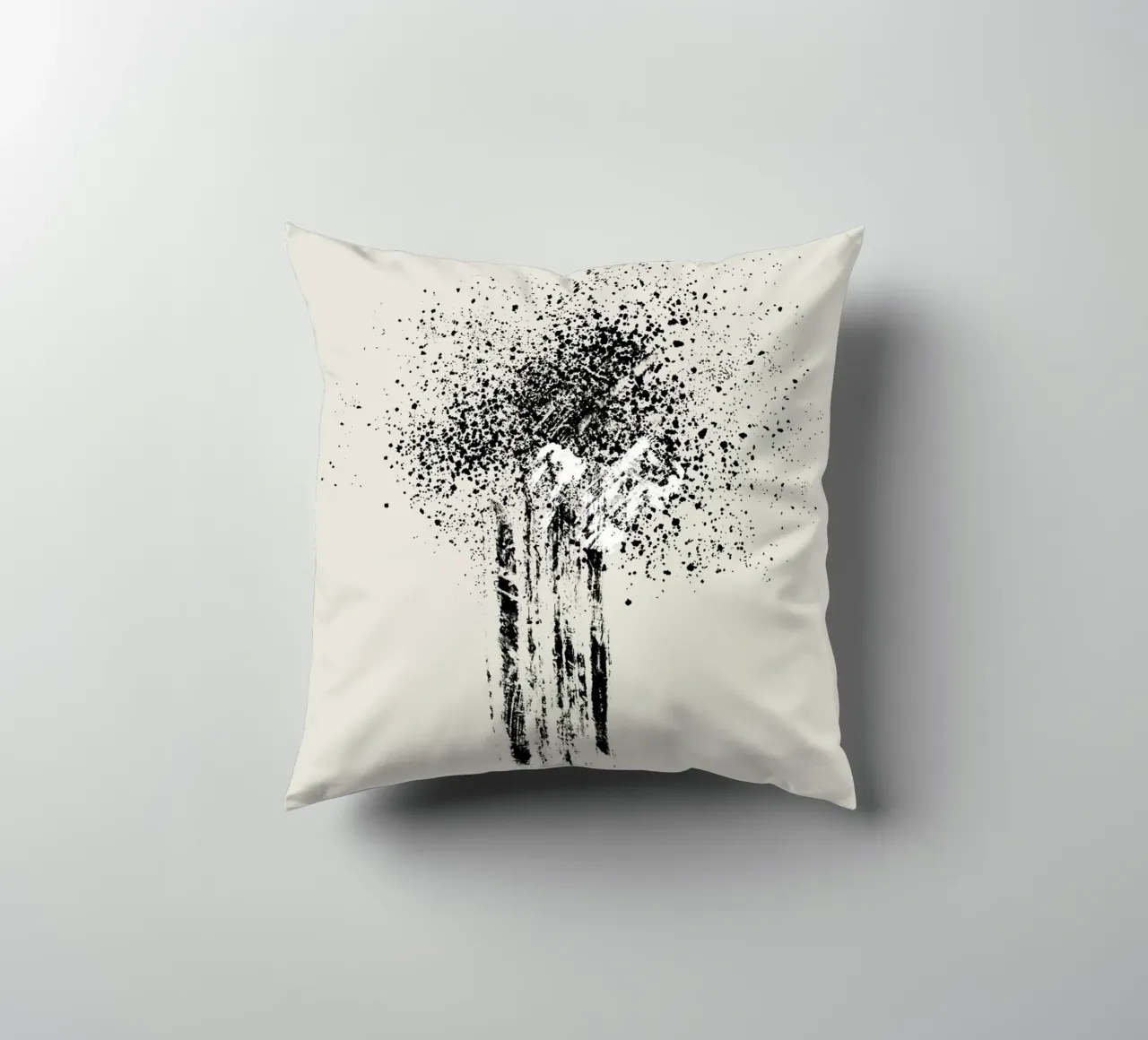 Modern and minimalist abstract with beige background cuscino da Imaginative