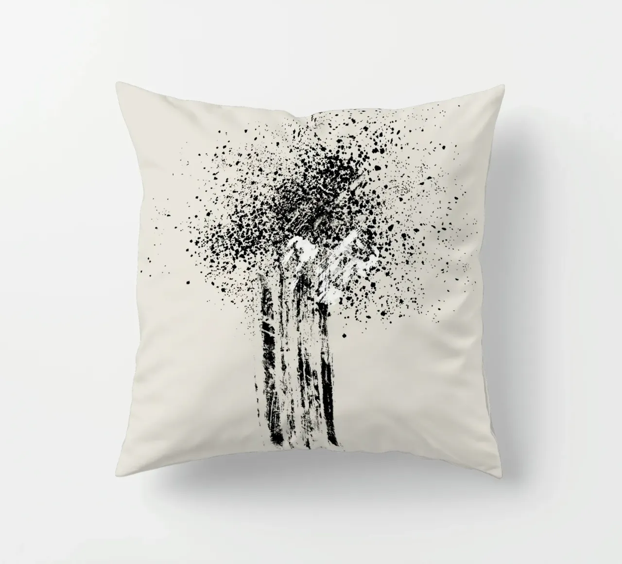 Modern and minimalist abstract with beige background cojín de Imaginative