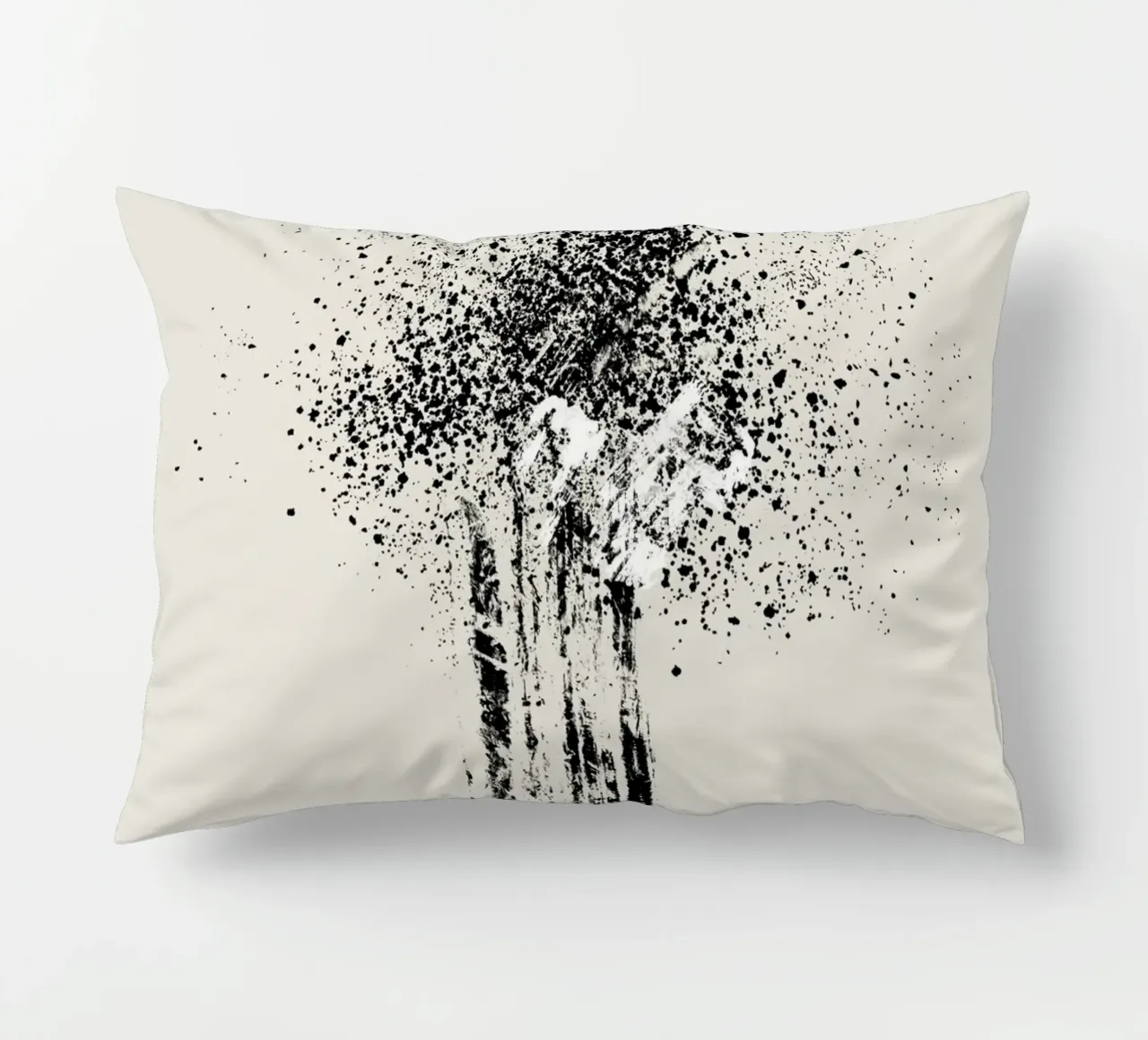 Modern and minimalist abstract with beige background cuscino da Imaginative
