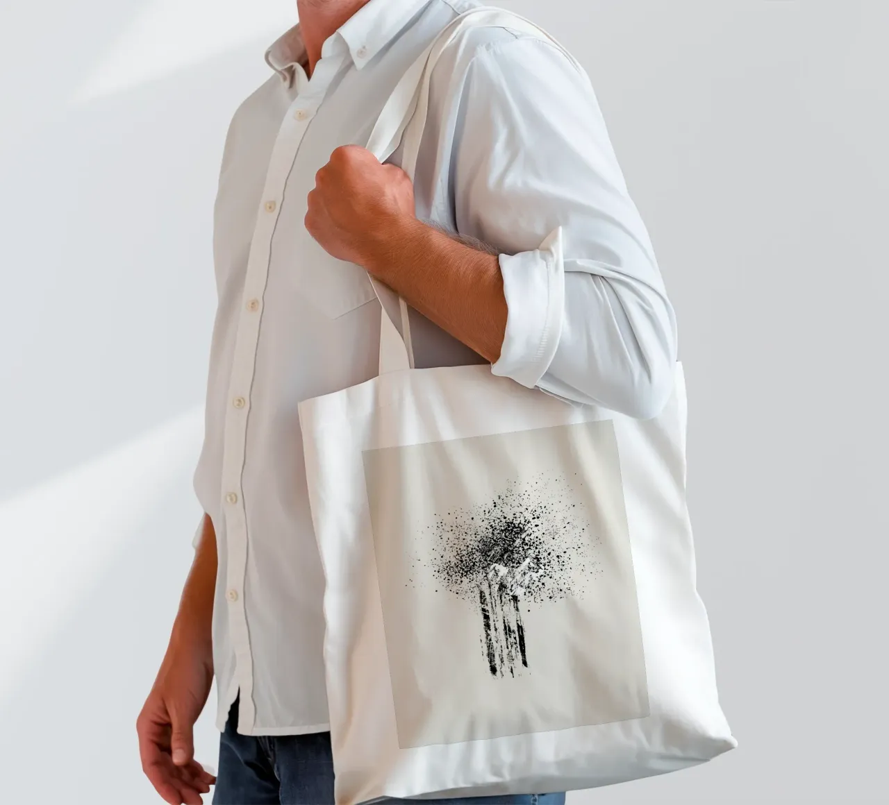 Modern and minimalist abstract with beige background tote bag de Imaginative