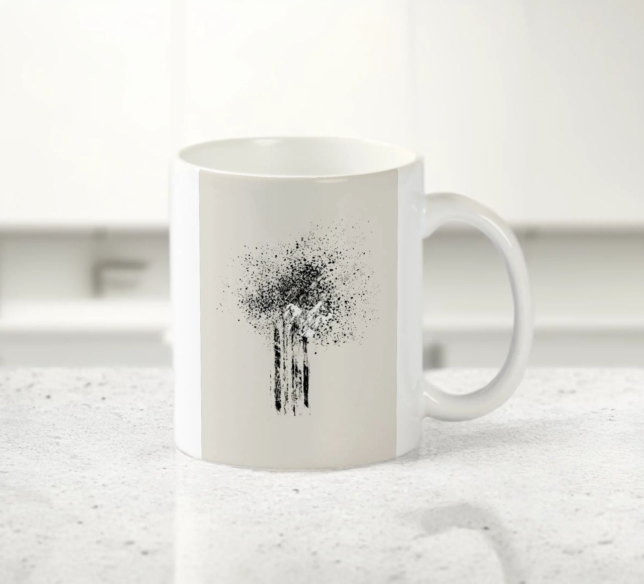 Modern and minimalist abstract with beige background tazza in ceramica da Imaginative
