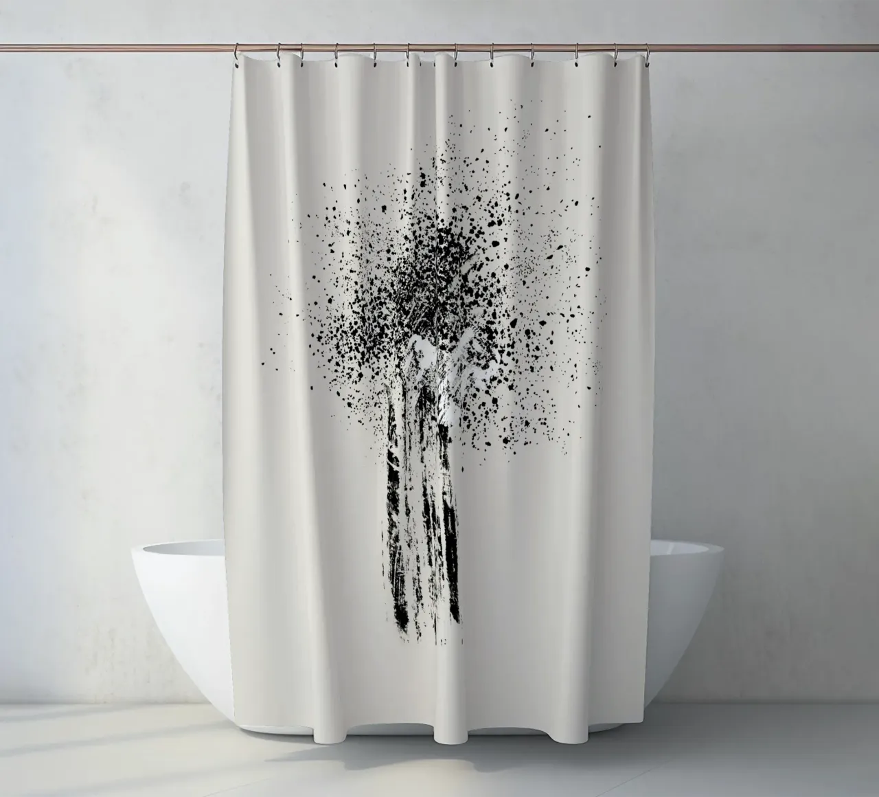 Modern and minimalist abstract with beige background tenda da doccia da Imaginative