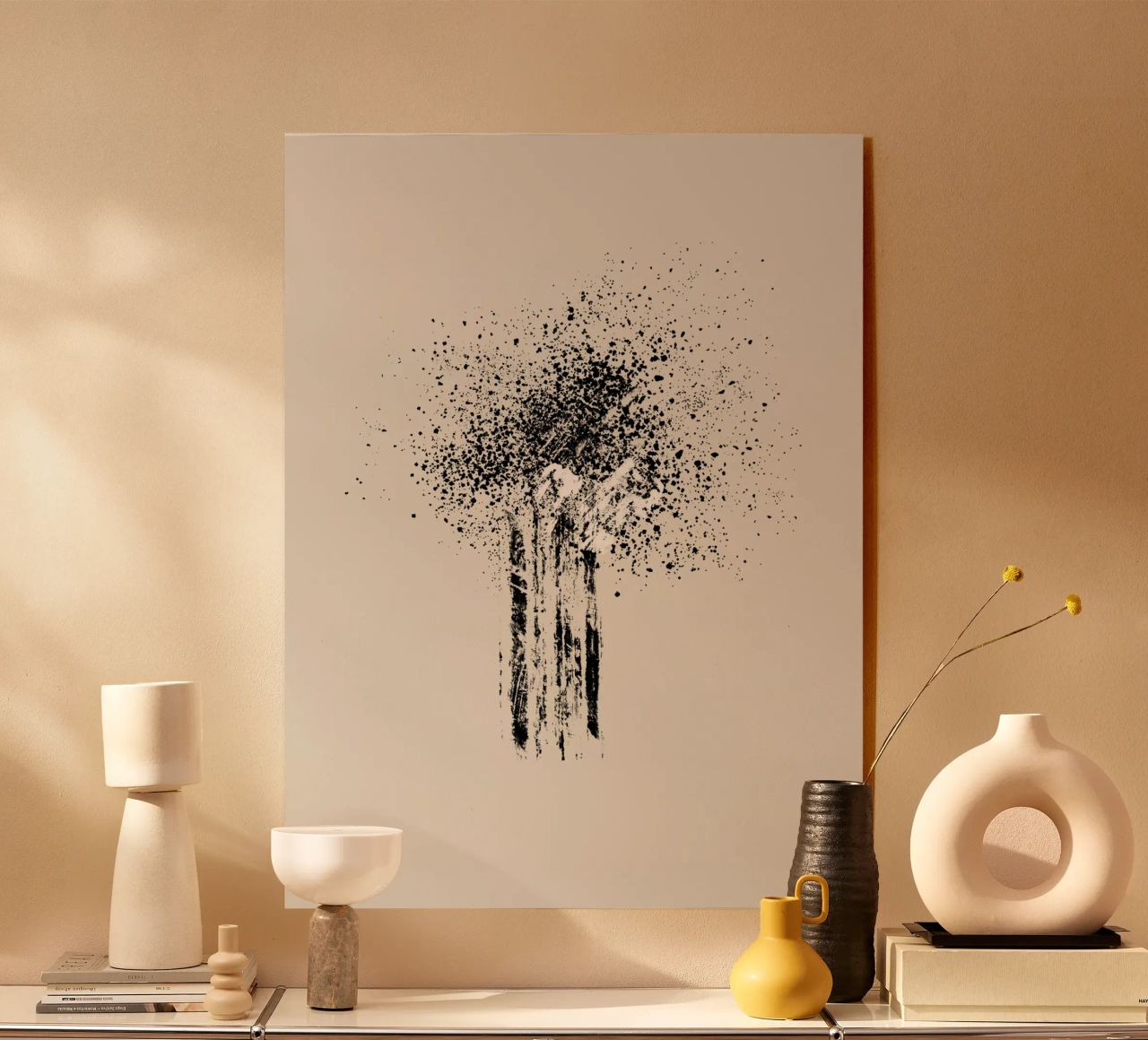 Modern and minimalist abstract with beige background plexiglass da Imaginative