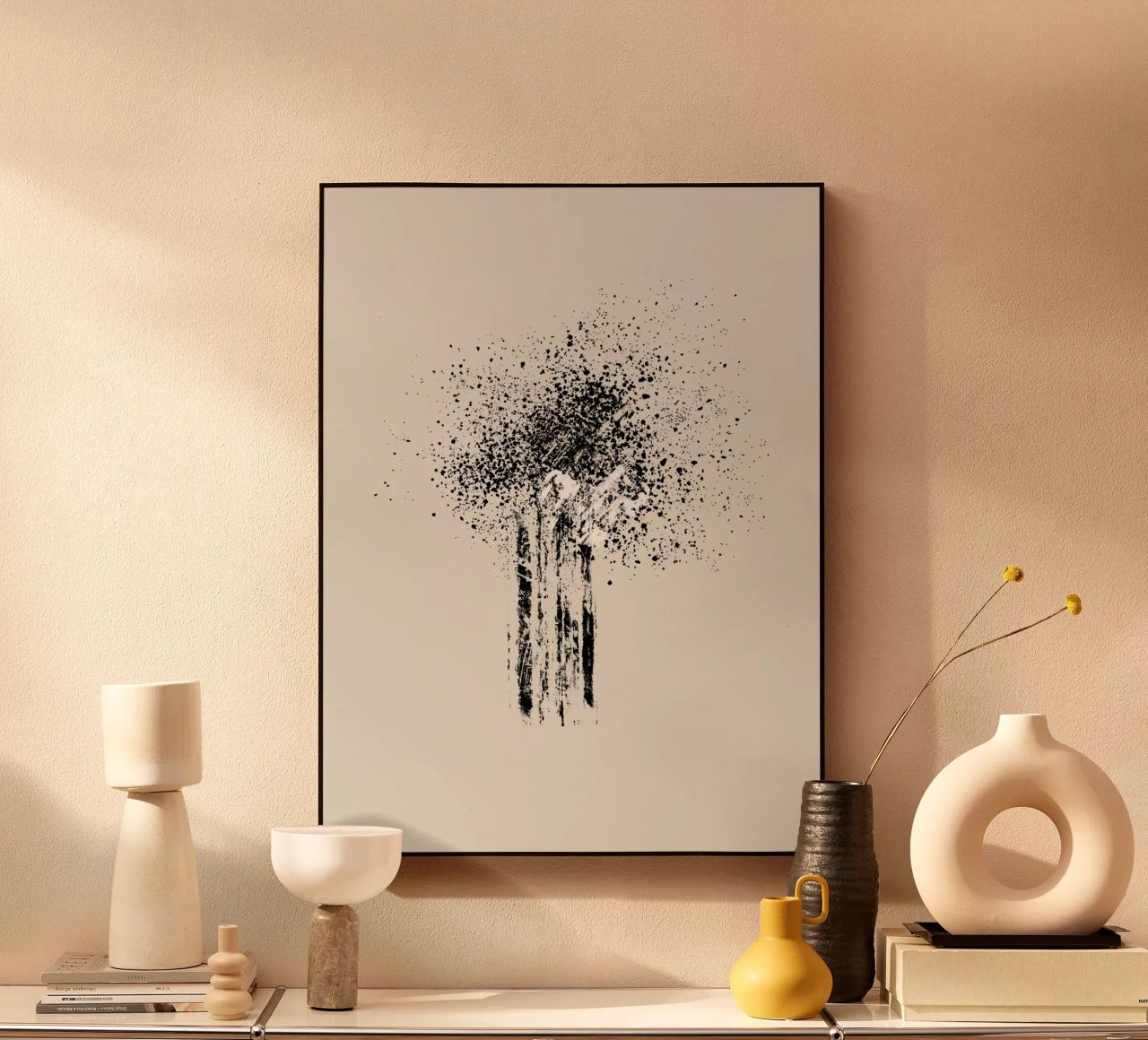 Modern and minimalist abstract with beige background alluminio dibond da Imaginative