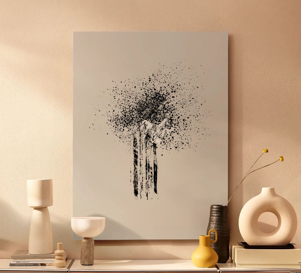 Modern and minimalist abstract with beige background alluminio dibond da Imaginative
