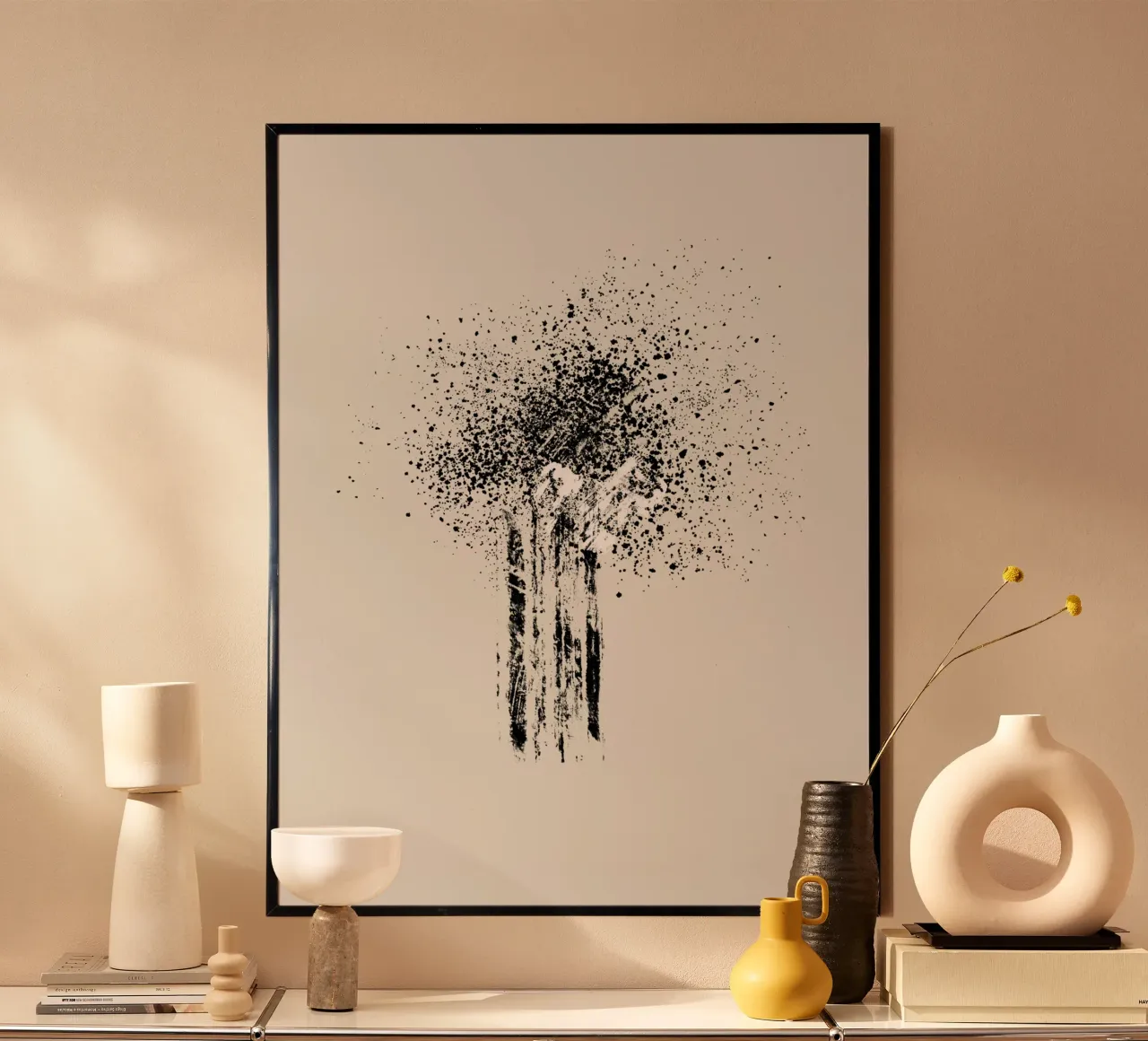 Modern and minimalist abstract with beige background poster da Imaginative