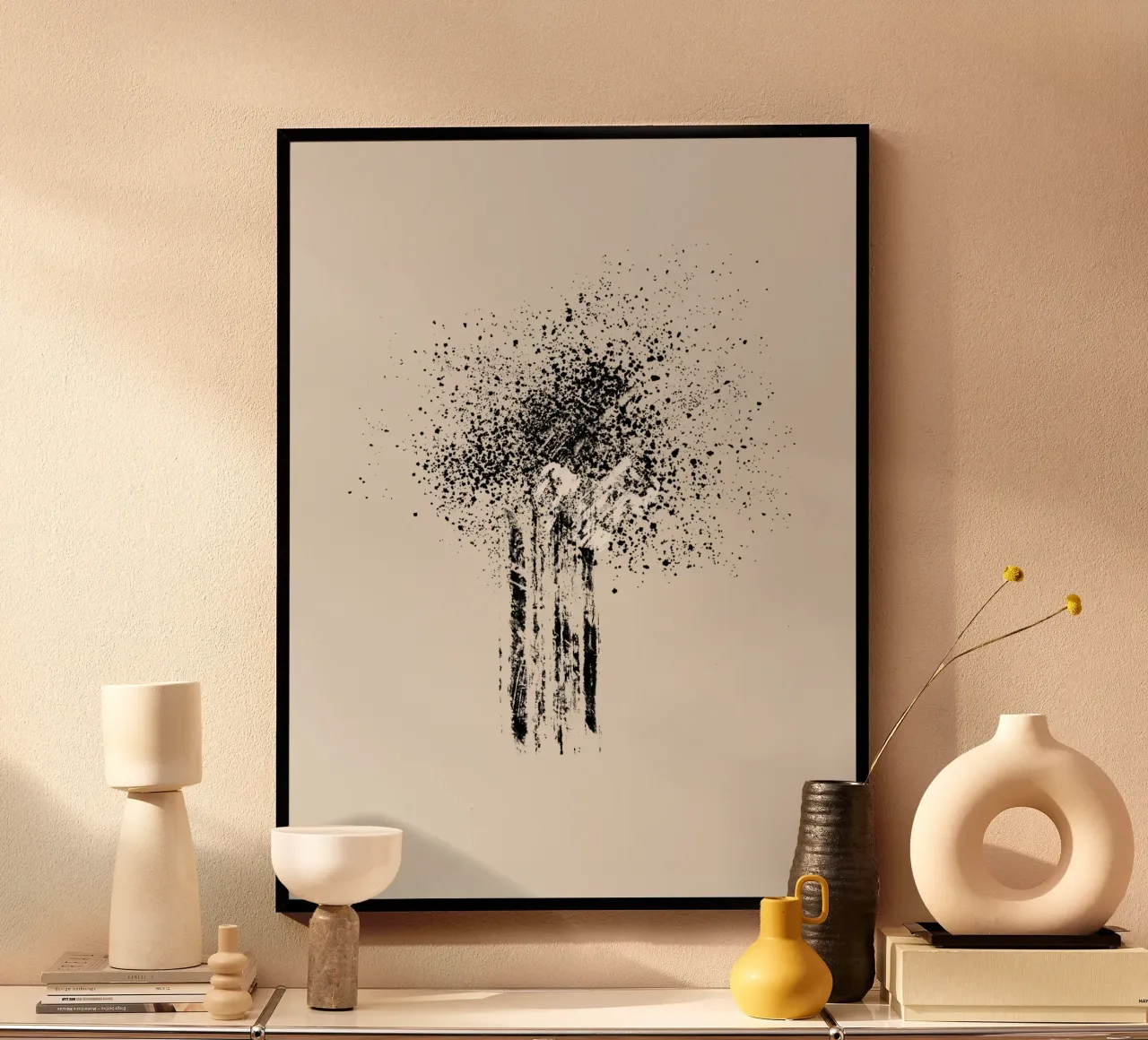 Modern and minimalist abstract with beige background poster da Imaginative