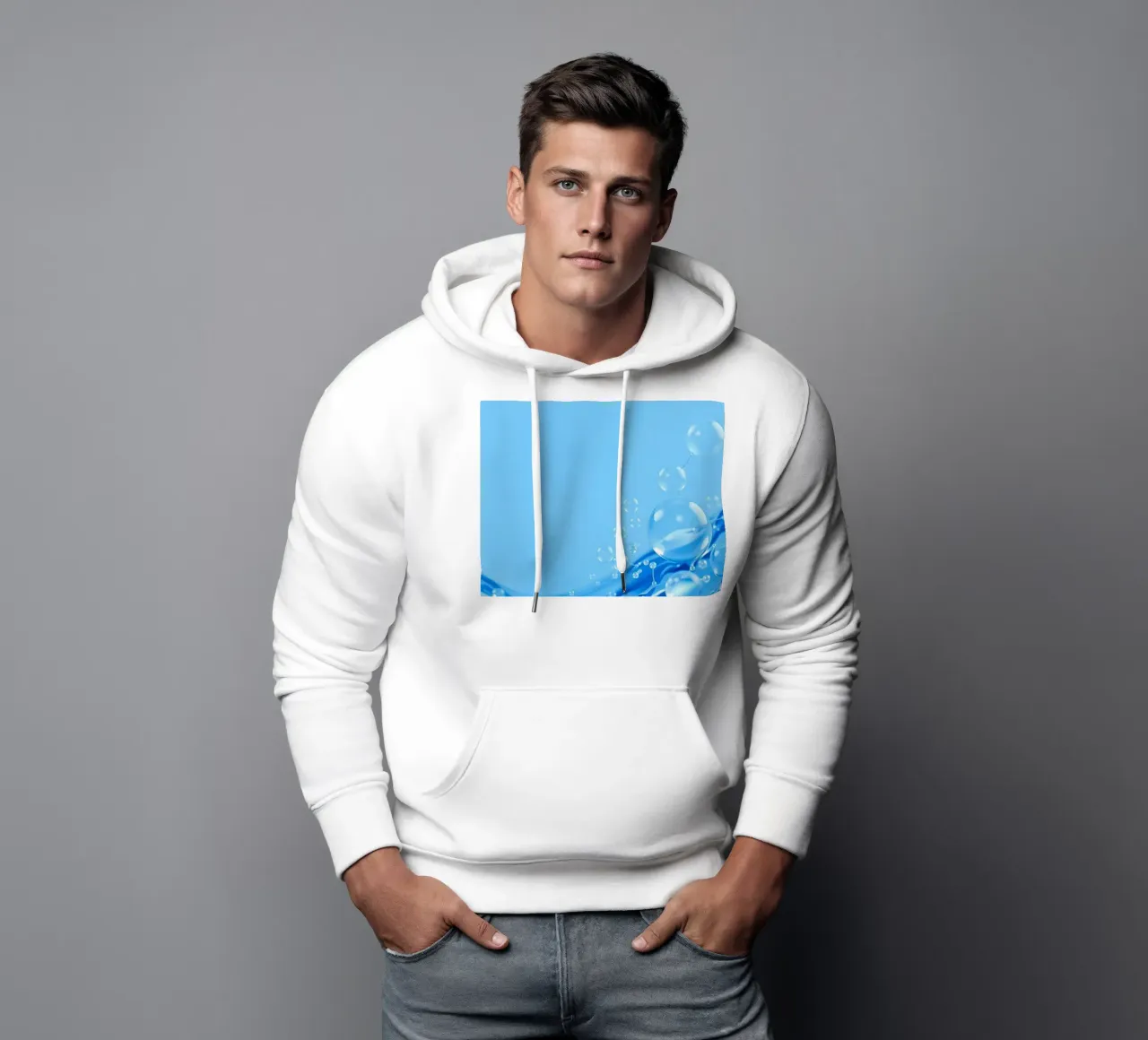 Las burbujas y las ondas del agua crean una atractiva composición sudadera con capucha de DesignDoodle