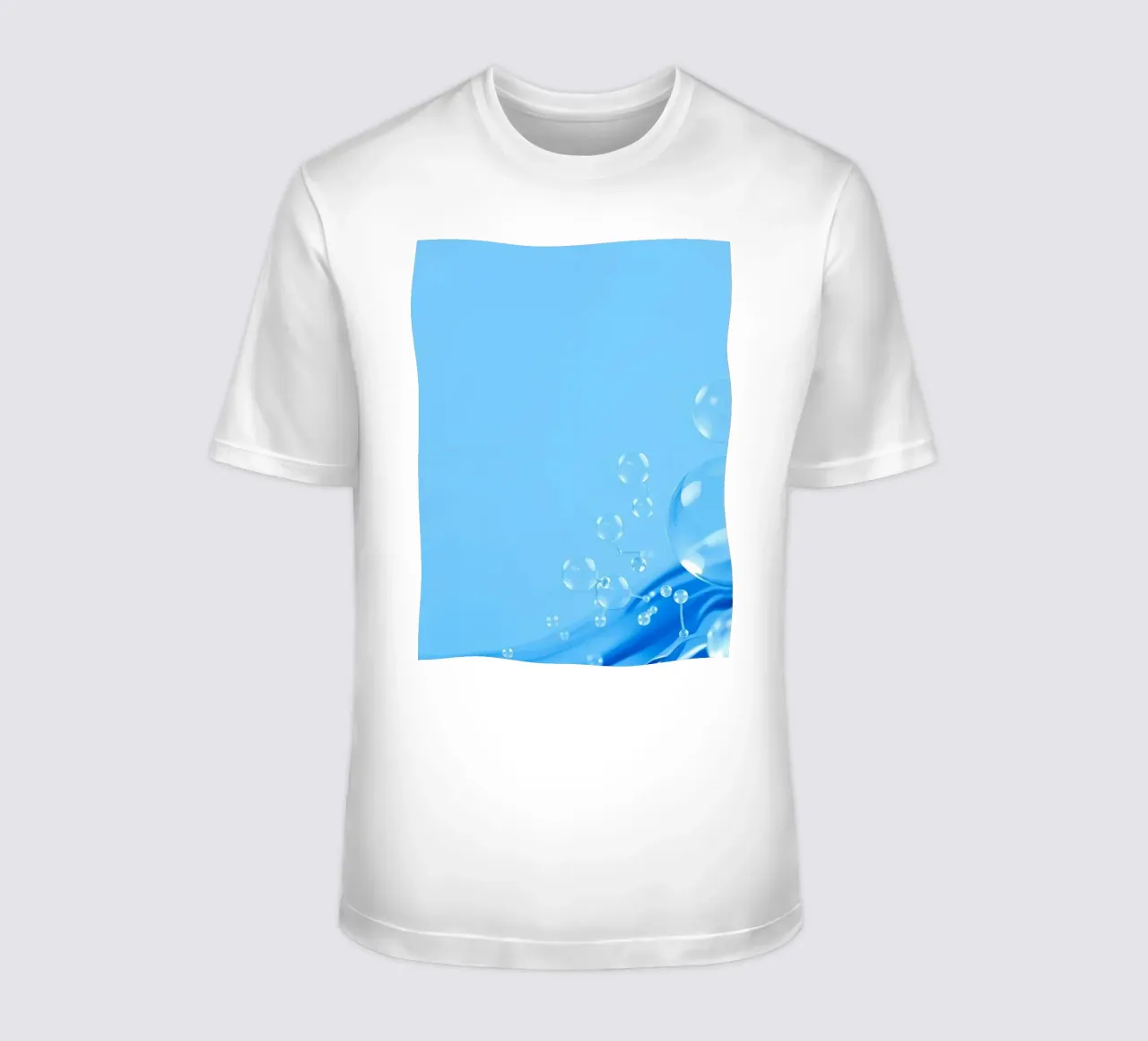 Bubbles and water waves create an engaging composition t-shirt by DesignDoodle