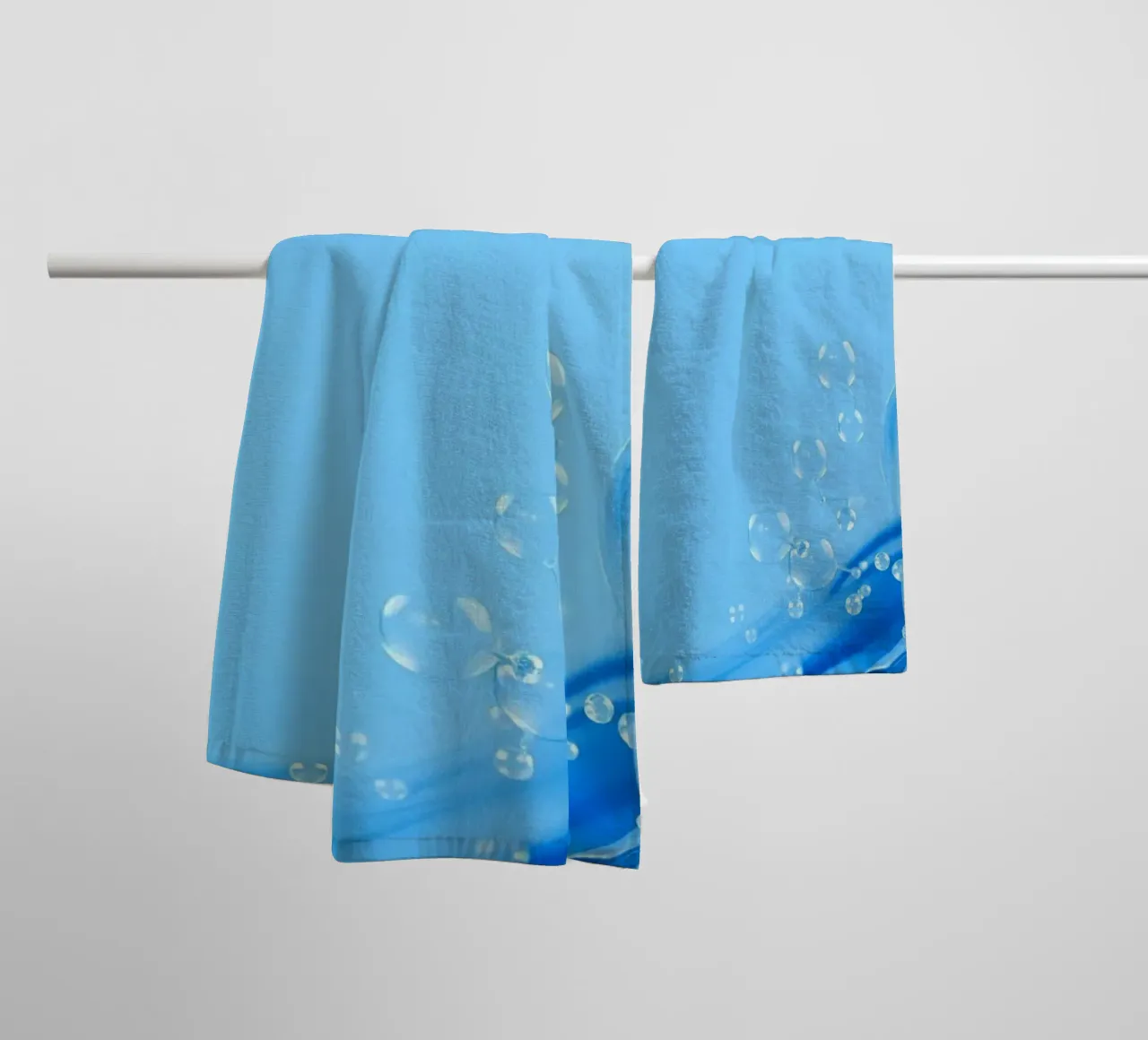 Bubbles and water waves create an engaging composition towel by DesignDoodle