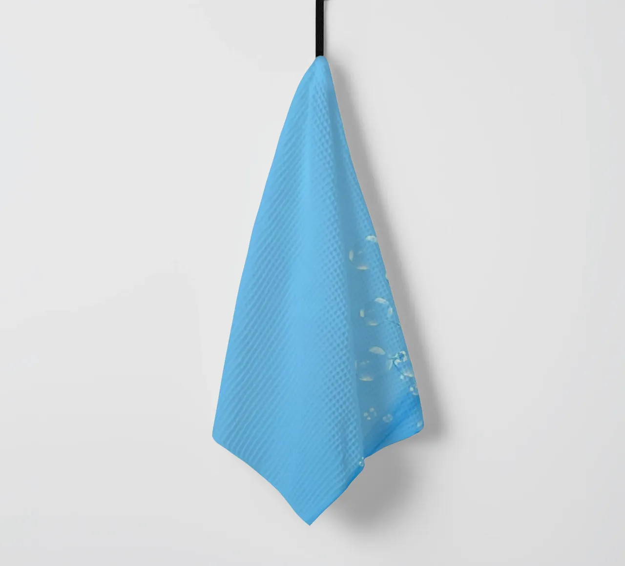 Bubbles and water waves create an engaging composition tea towel by DesignDoodle