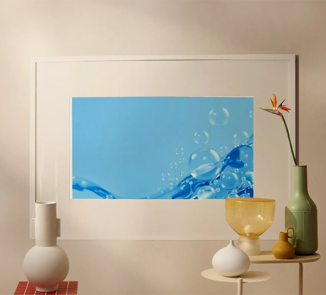 Bubbles and water waves create an engaging composition hahnemühle by DesignDoodle