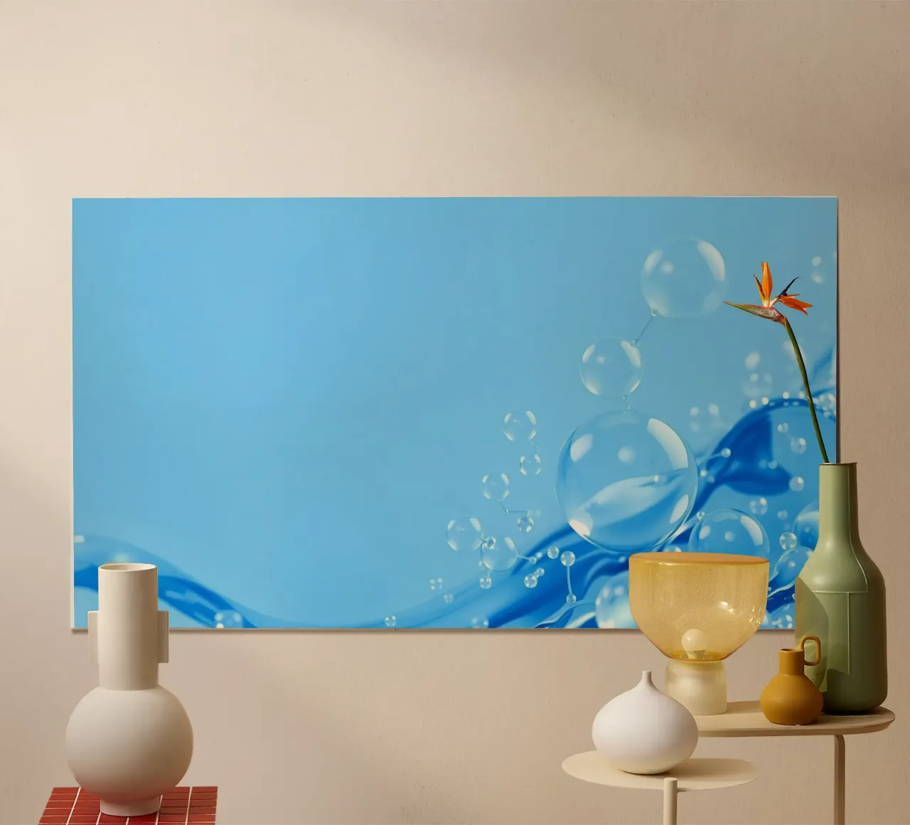 Bubbles and water waves create an engaging composition hahnemühle by DesignDoodle