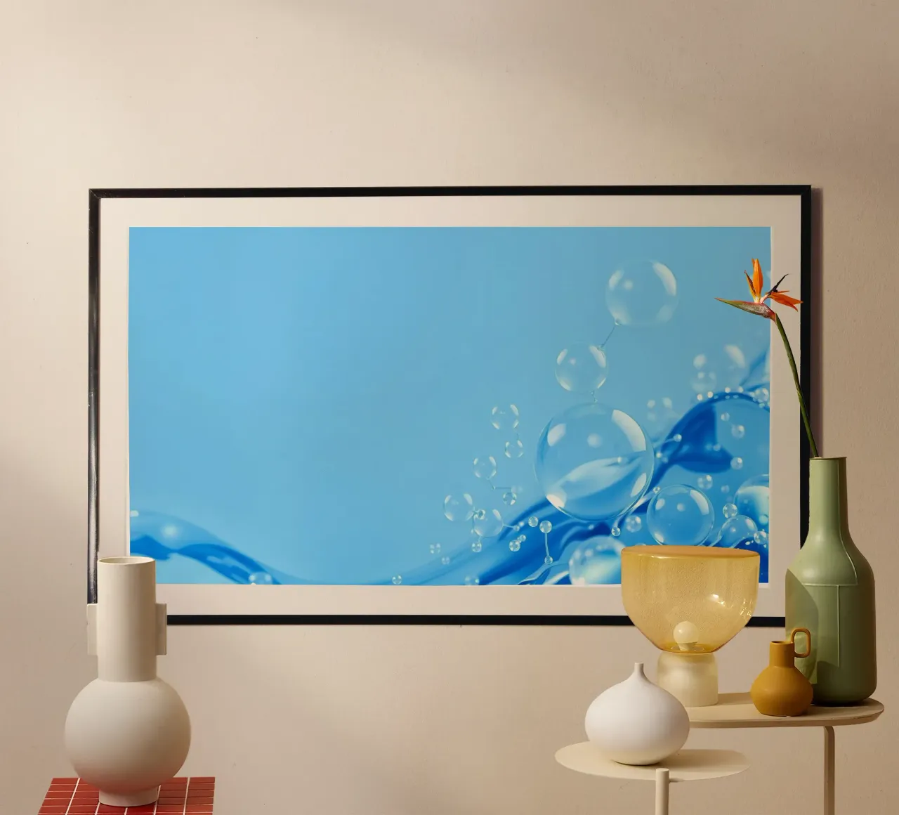 Bubbles and water waves create an engaging composition hahnemühle by DesignDoodle