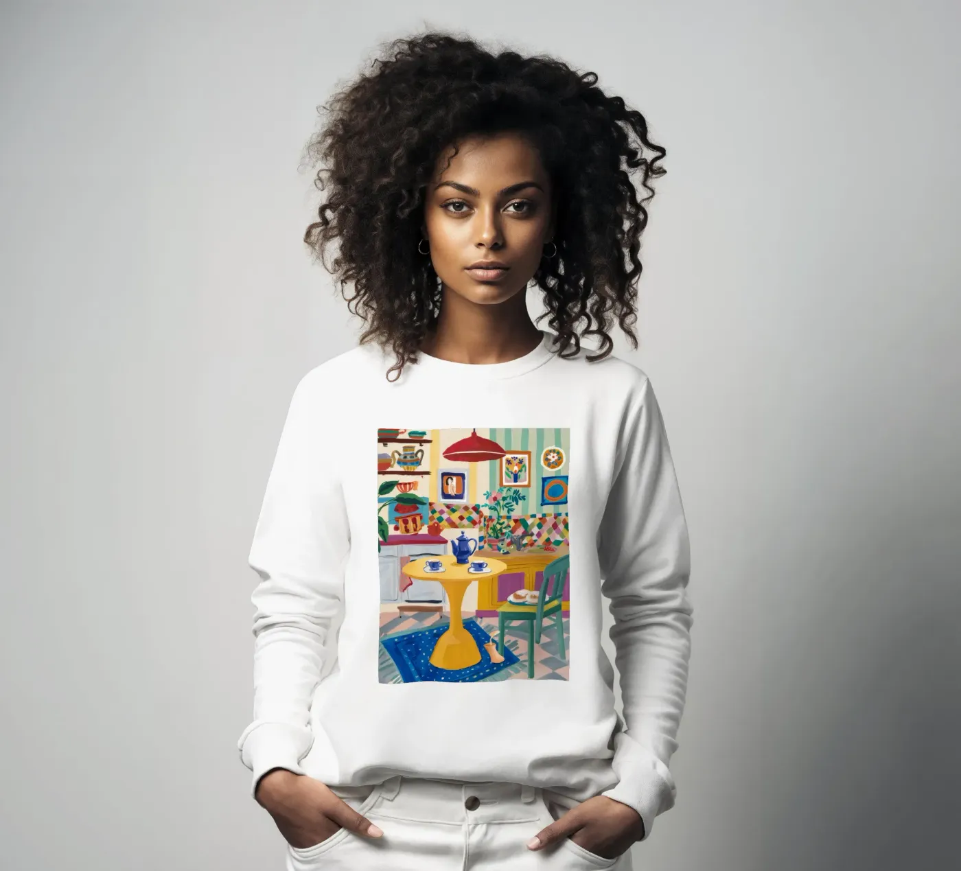 Teatime Patchwork Joy sweatshirt by Aurora Muse