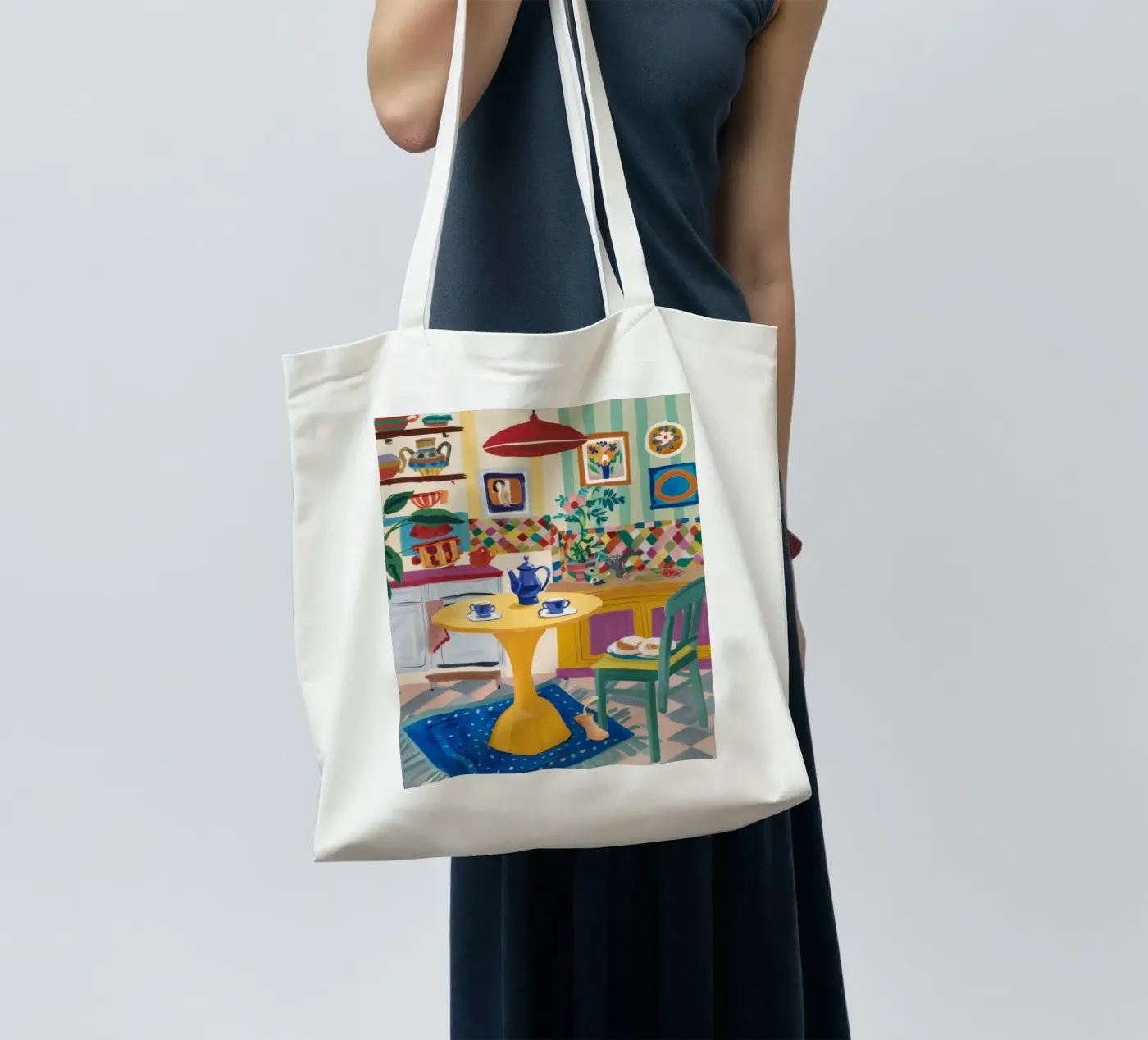 Teatime Patchwork Joy tote bag by Aurora Muse