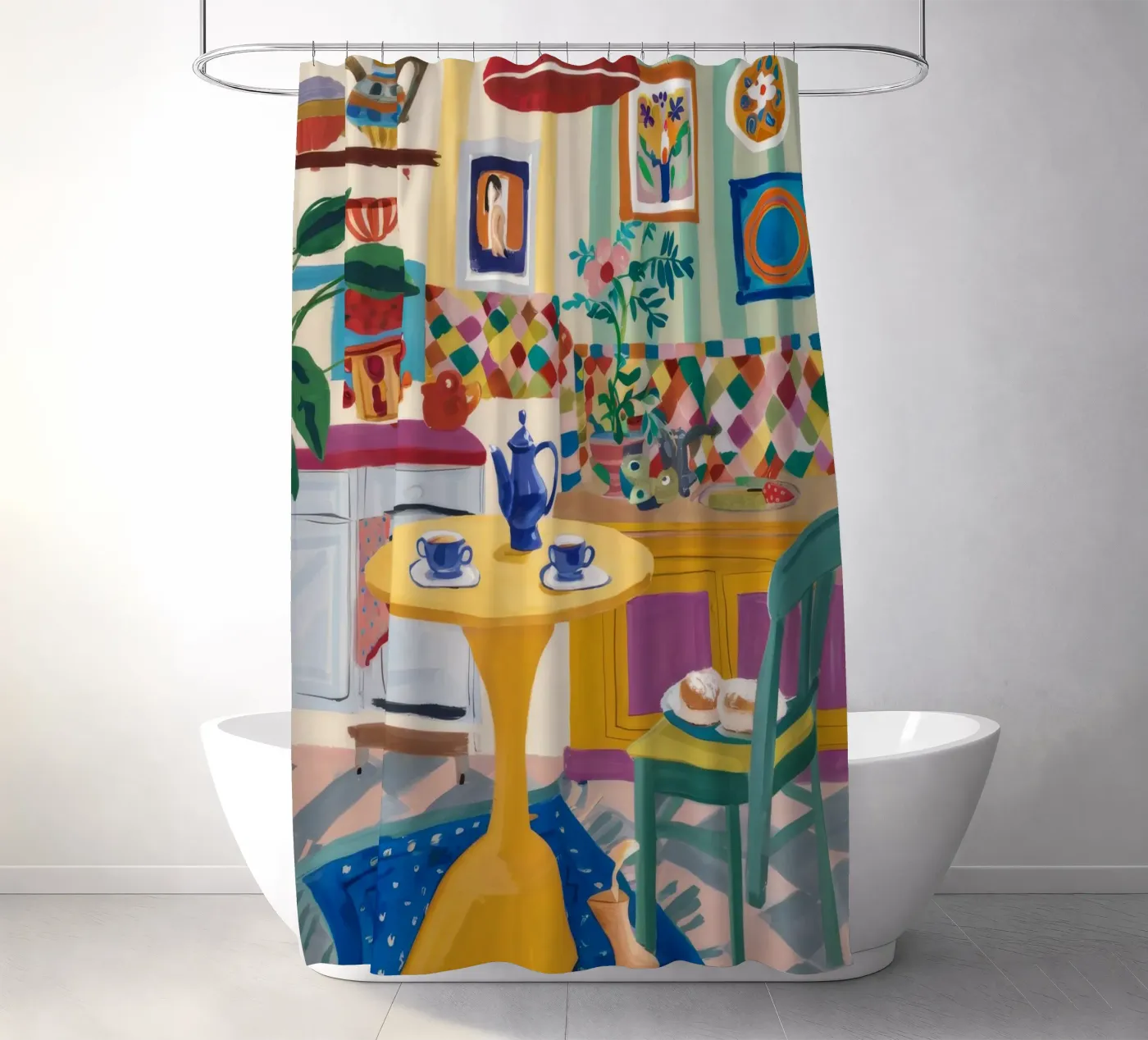 Theetijd Patchwork Vreugde douchegordijn van Aurora Muse