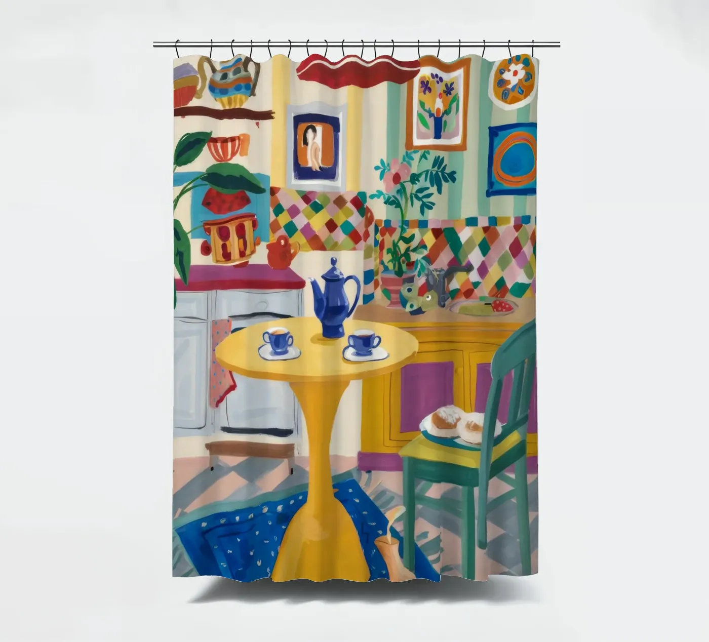 Theetijd Patchwork Vreugde douchegordijn van Aurora Muse