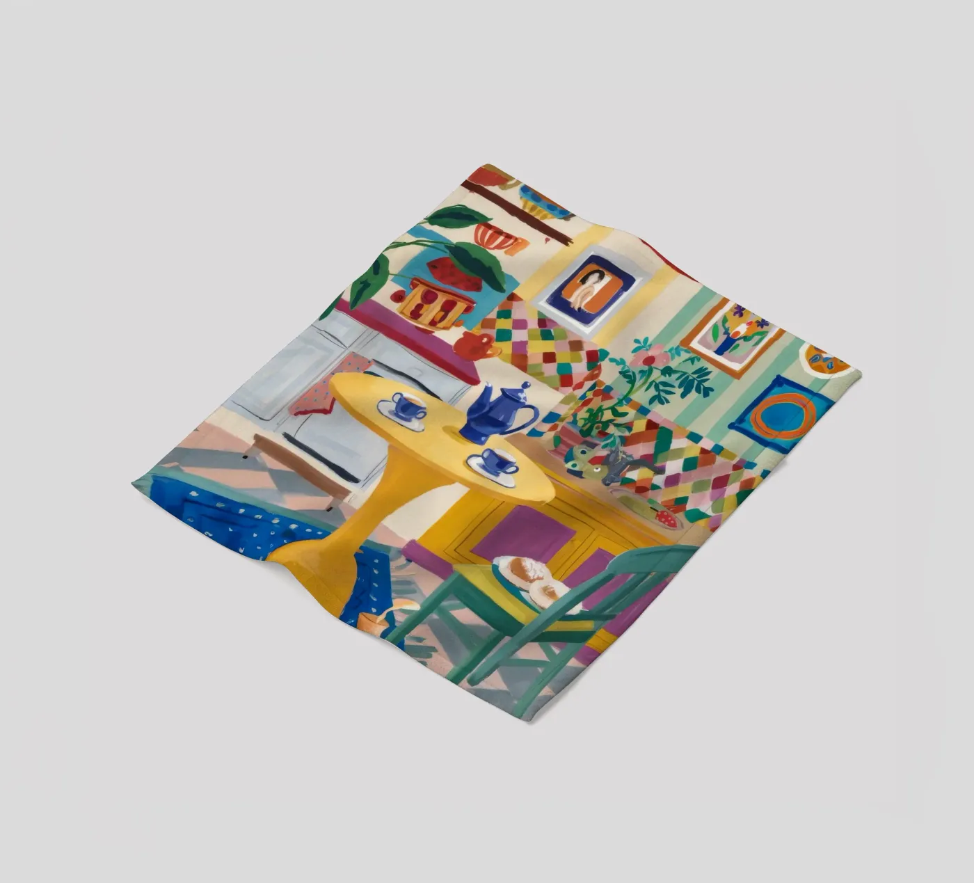 Gioia del Patchwork all'ora del tè coperta in pile da Aurora Muse