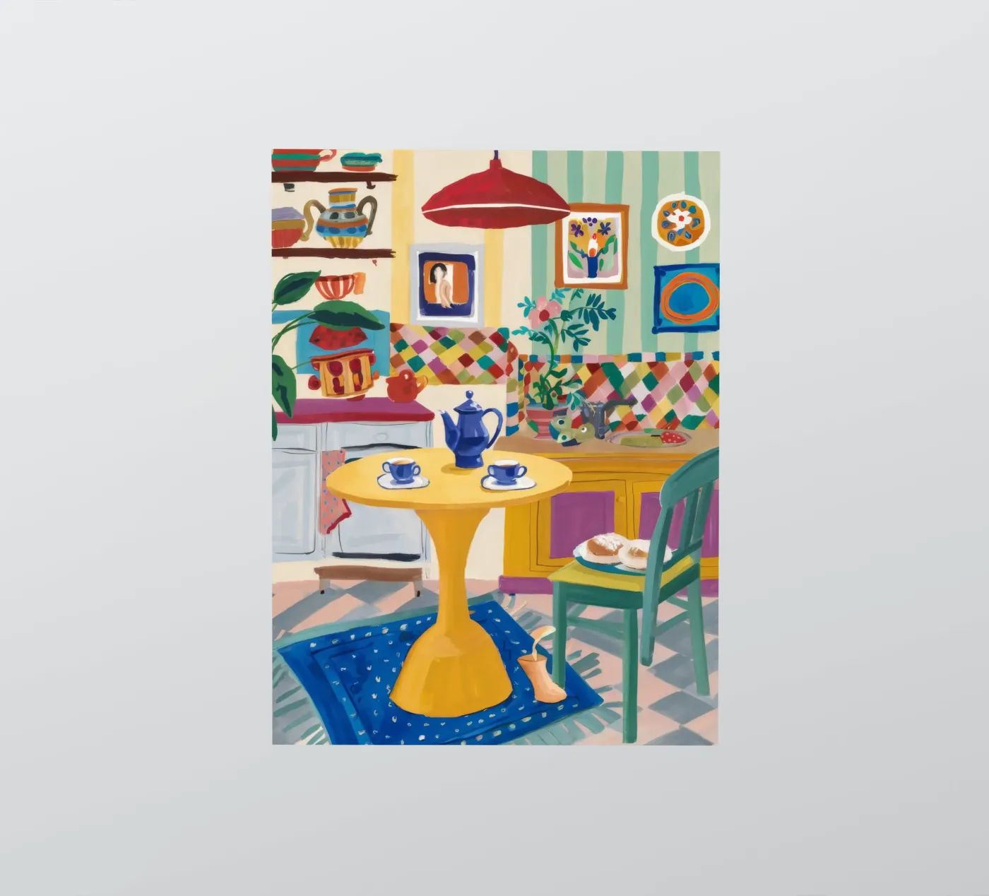 Gioia del Patchwork all'ora del tè adesivo da Aurora Muse