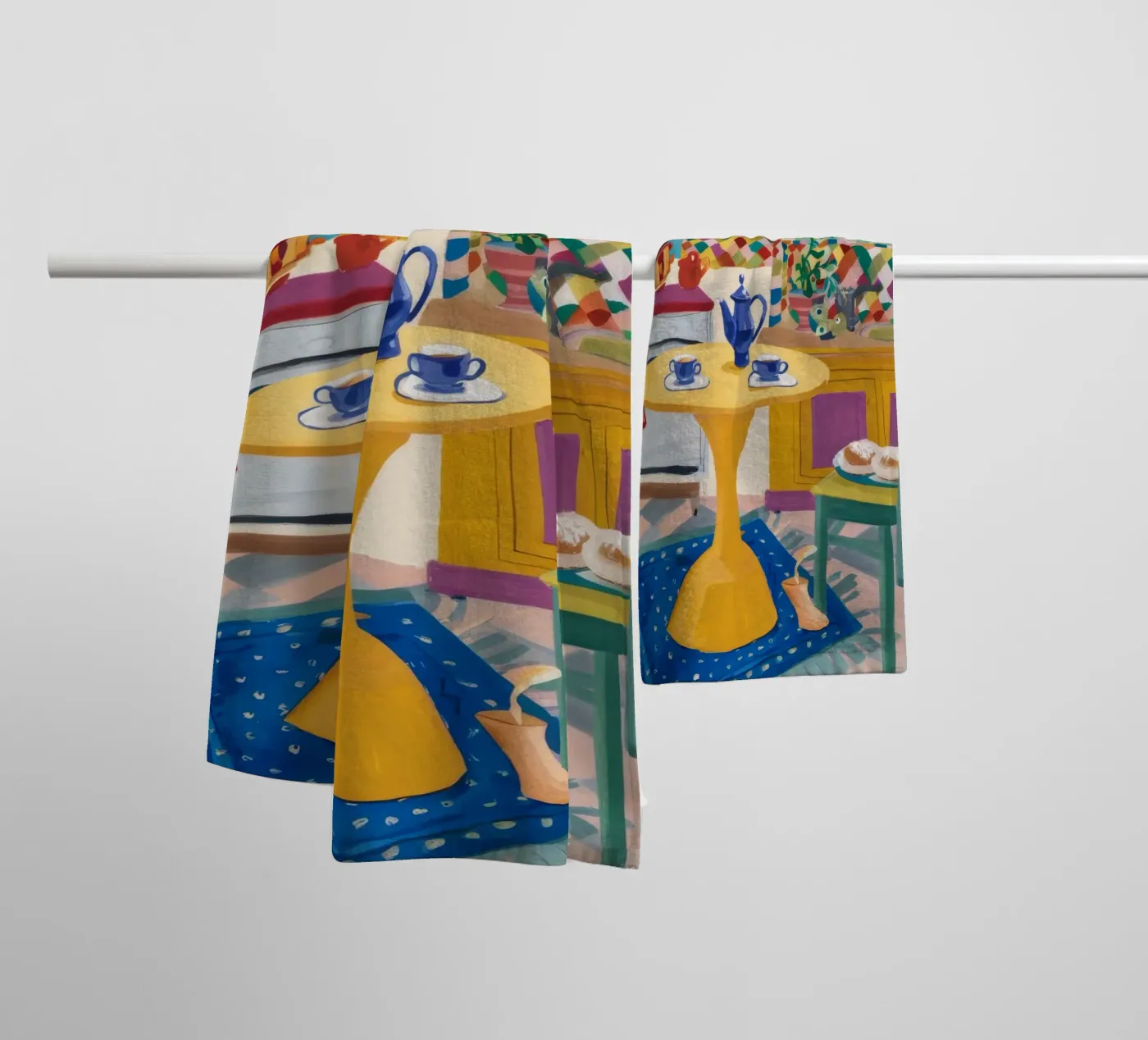 Teatime Patchwork Joy towel by Aurora Muse