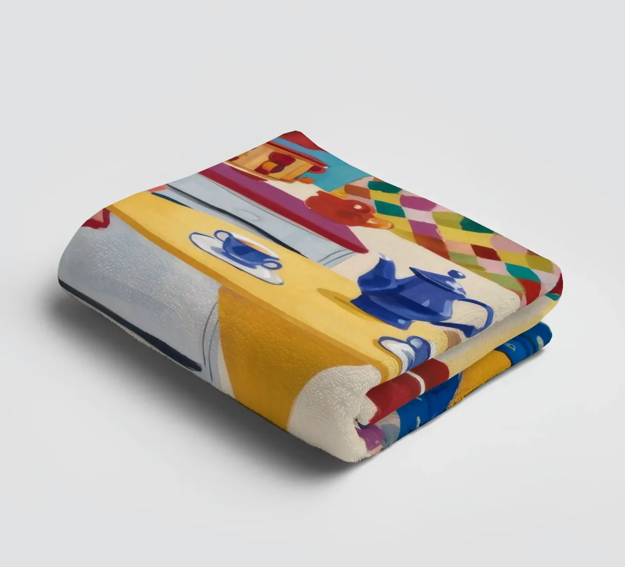 Teatime Patchwork Joy towel by Aurora Muse