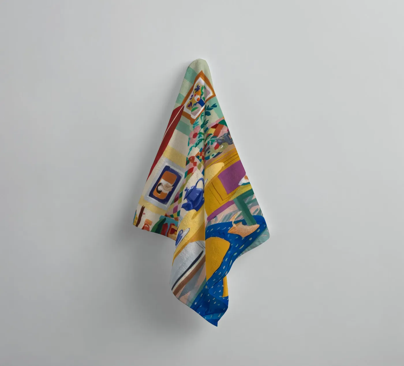 Teatime Patchwork Joy towel by Aurora Muse