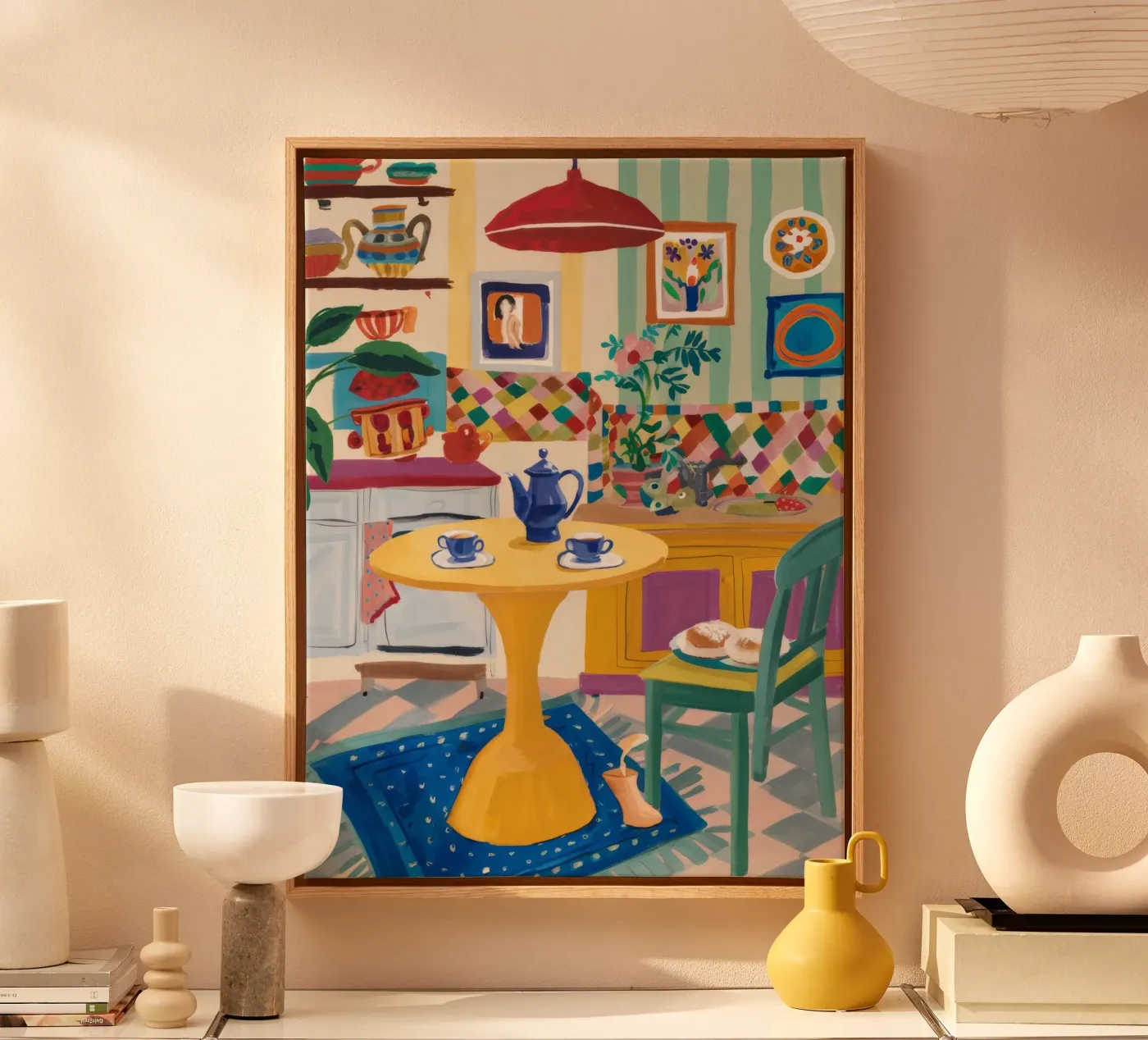 Teatime Patchwork Joy canvas by Aurora Muse