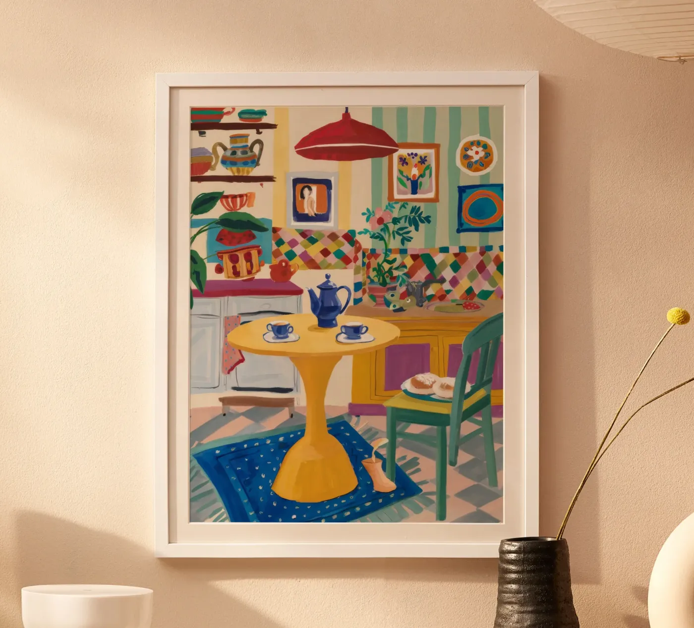 Theetijd Patchwork Vreugde poster van Aurora Muse
