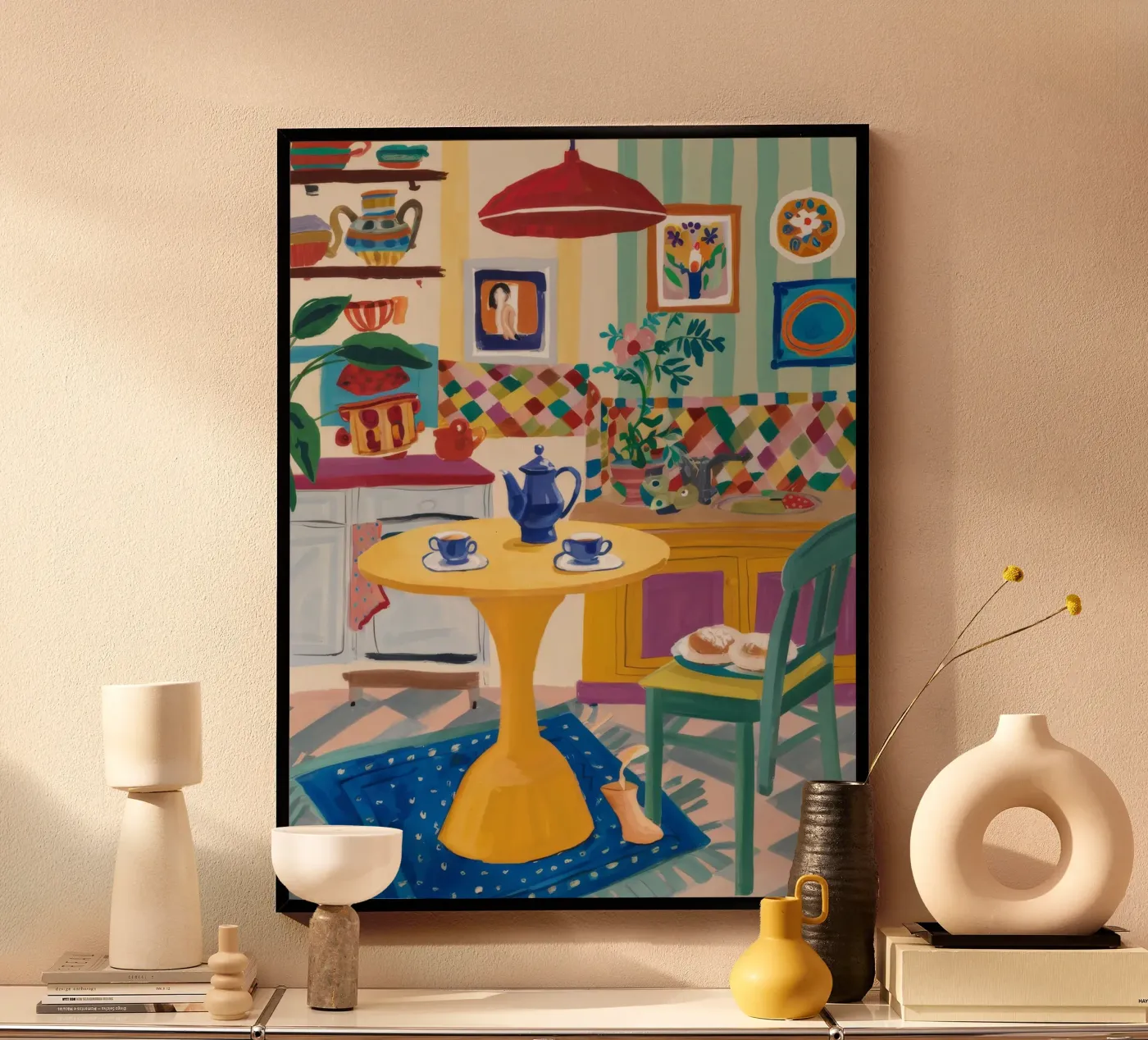 Theetijd Patchwork Vreugde poster van Aurora Muse