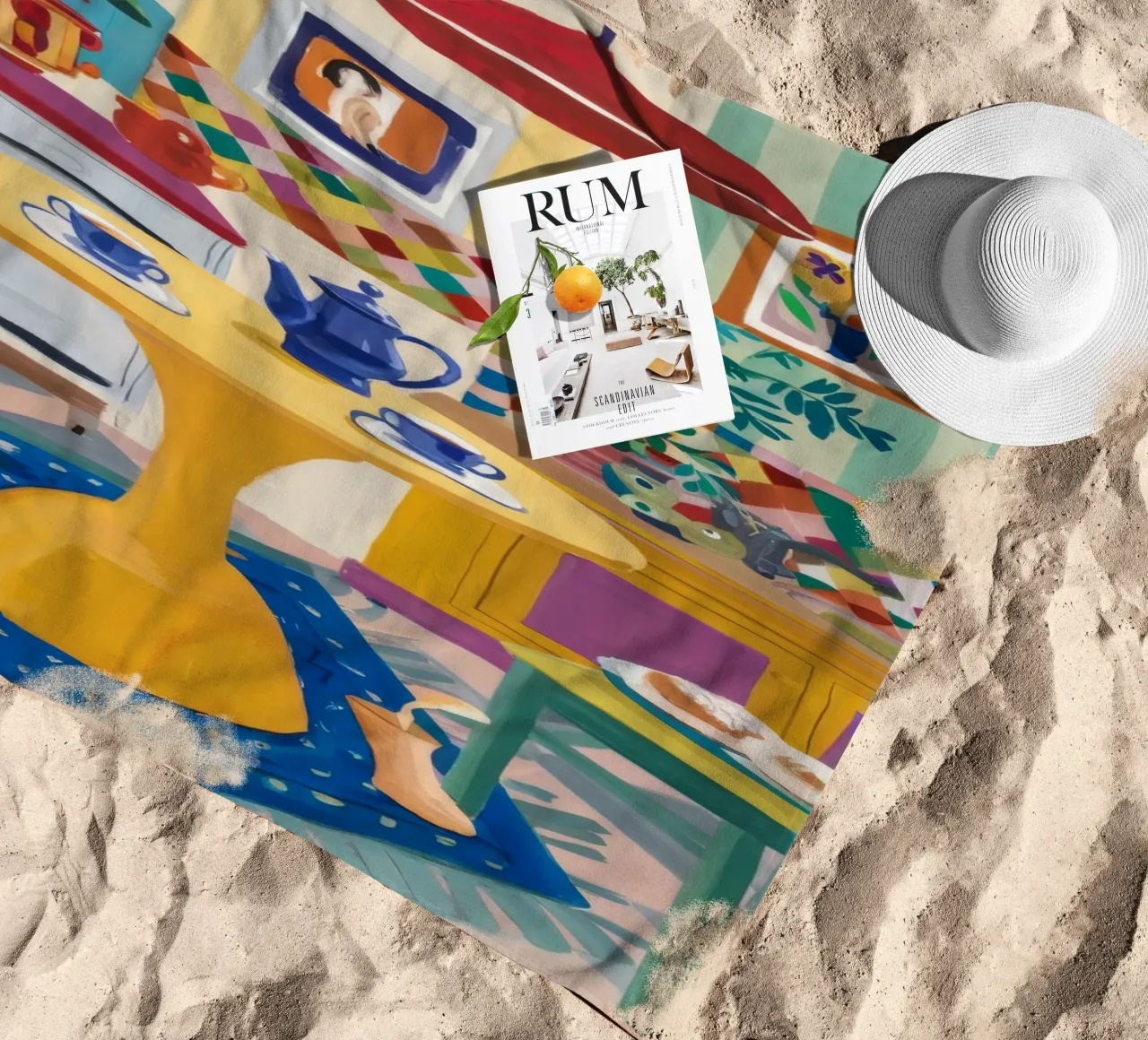 Theetijd Patchwork Vreugde strandhanddoek van Aurora Muse