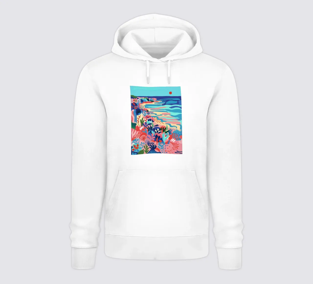 Abstracte kustsymfonie hoodie van Jasper Rune
