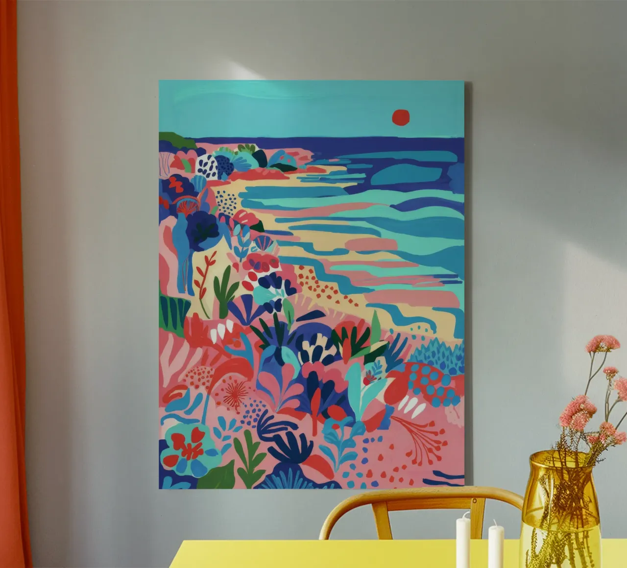 Abstracte kustsymfonie canvas van Jasper Rune