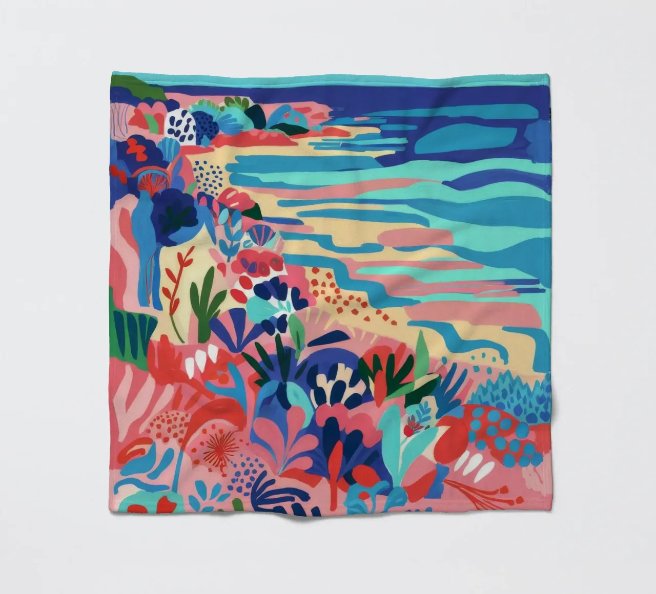 Abstracte kustsymfonie fleecedeken van Jasper Rune