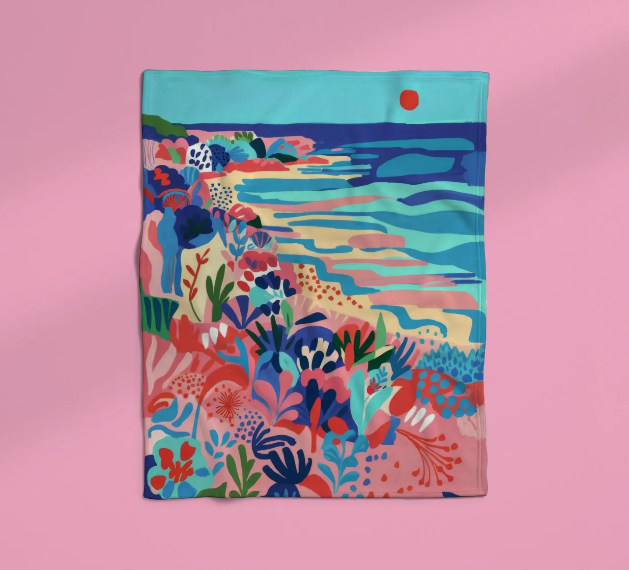 Abstracte kustsymfonie fleecedeken van Jasper Rune