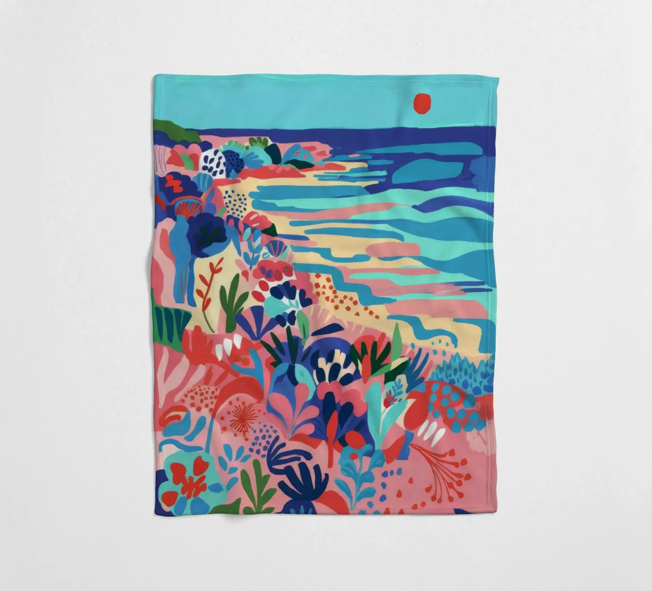 Abstracte kustsymfonie fleecedeken van Jasper Rune