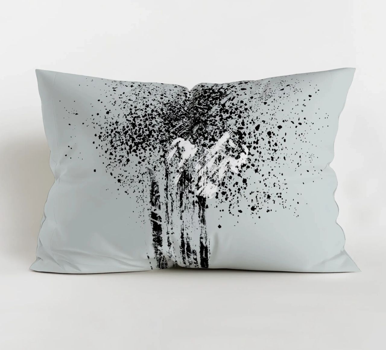 Modern and minimalist abstract with light blue background cuscino da Imaginative