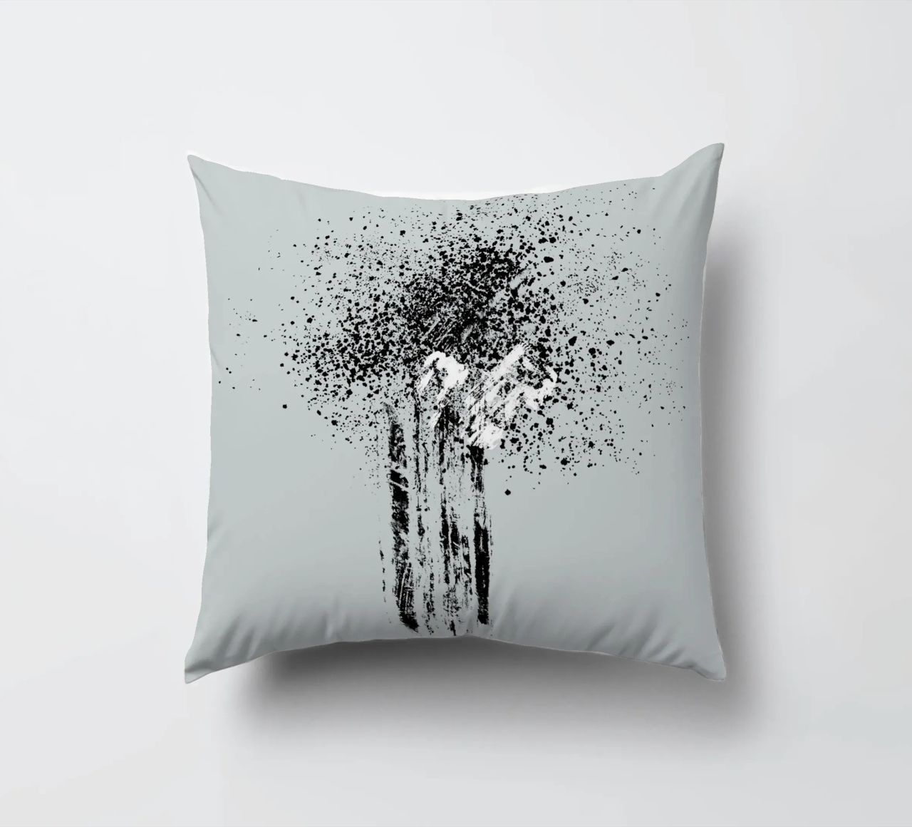 Modern and minimalist abstract with light blue background cuscino da Imaginative