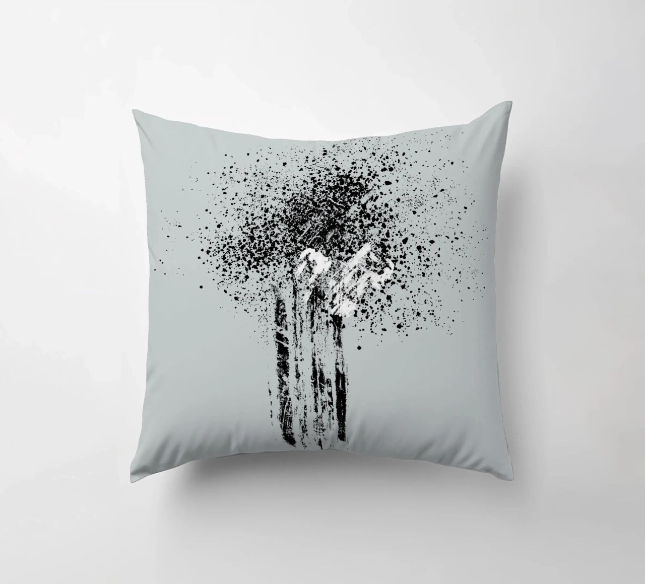 Modern and minimalist abstract with light blue background cuscino da Imaginative