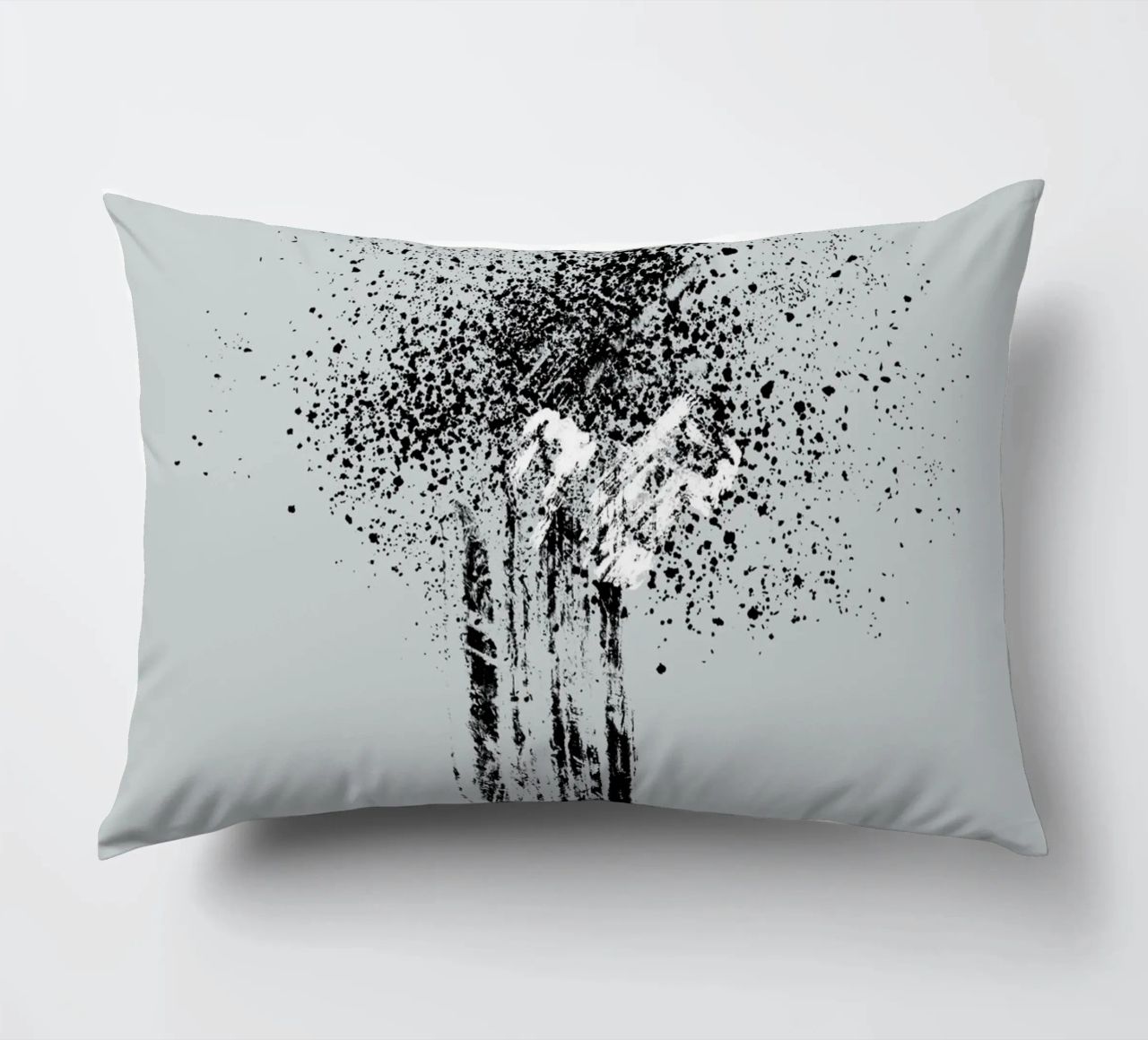Modern and minimalist abstract with light blue background cuscino da Imaginative