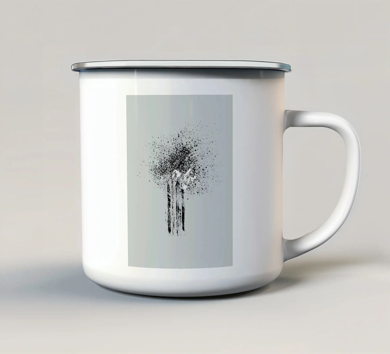Modern and minimalist abstract with light blue background tazza in smalto da Imaginative