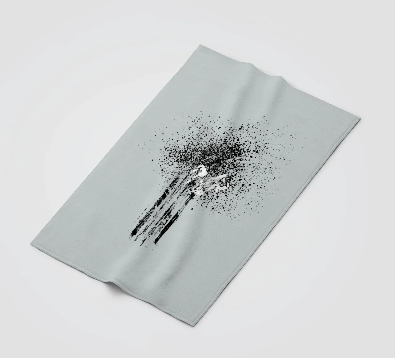 Modern and minimalist abstract with light blue background fleece blanket by Imaginative