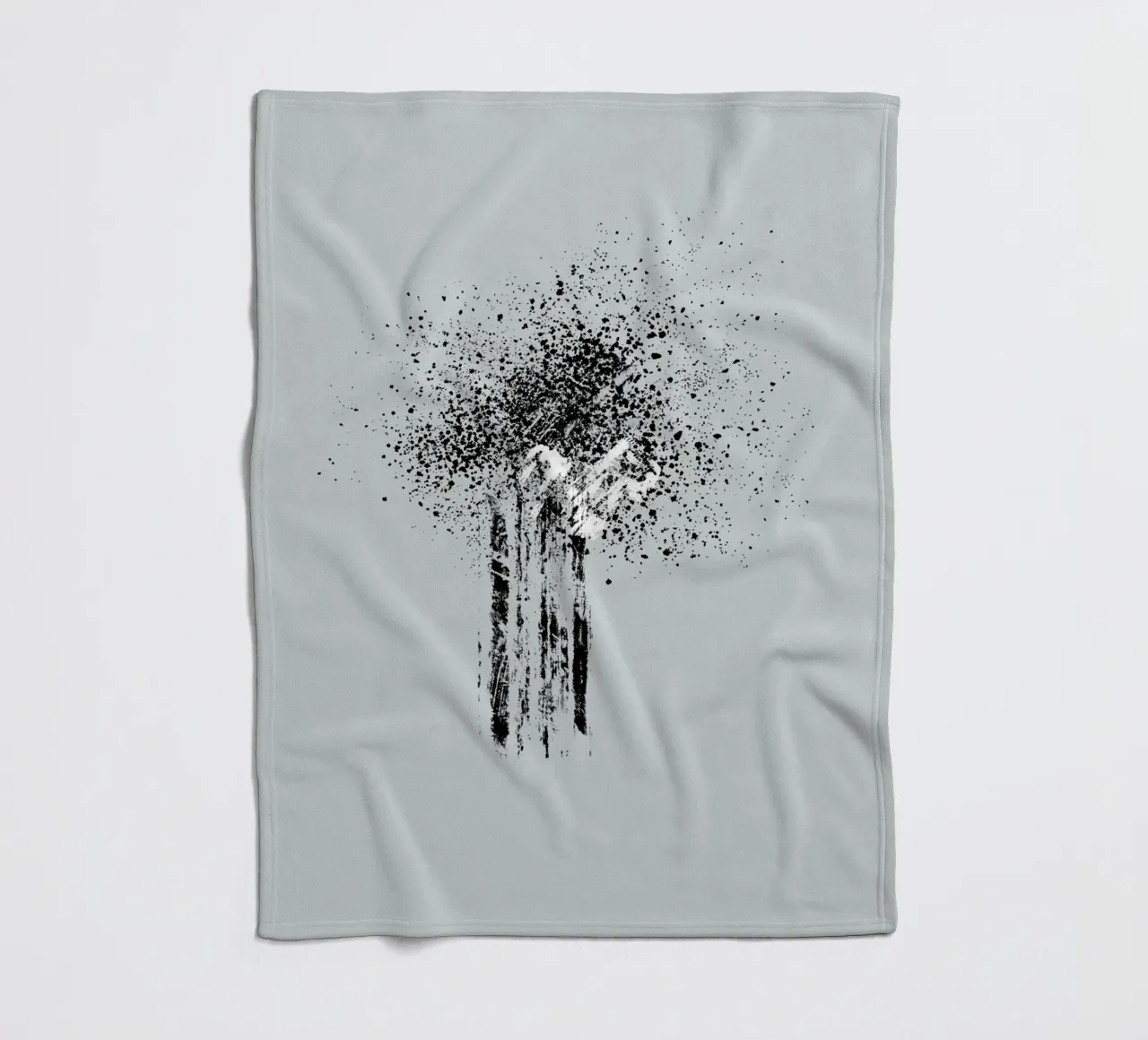 Modern and minimalist abstract with light blue background fleece blanket by Imaginative