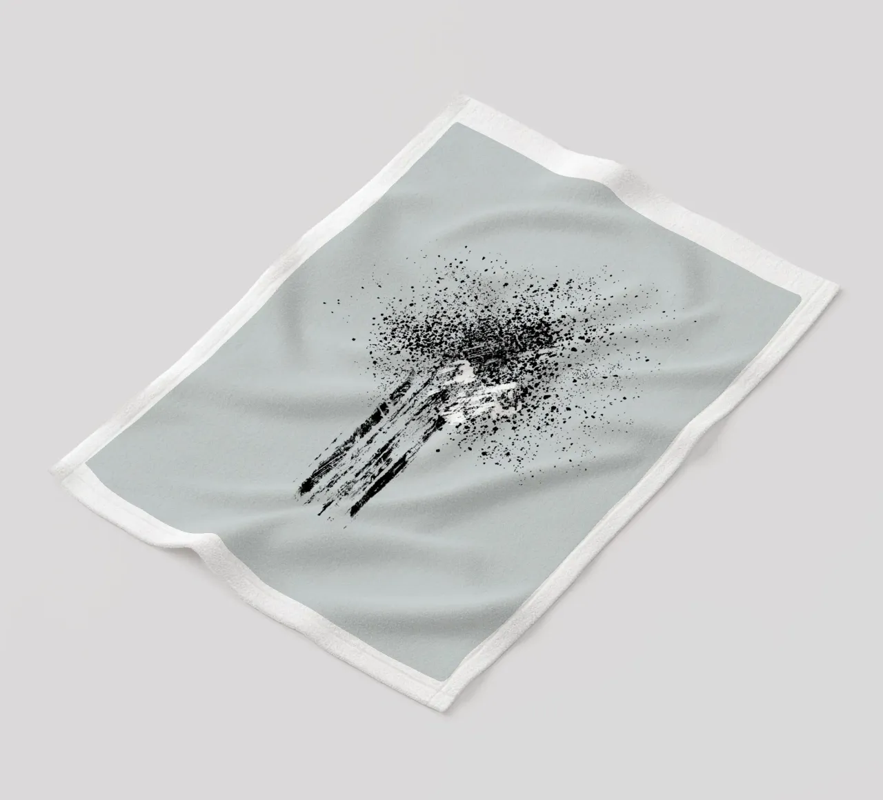 Modern and minimalist abstract with light blue background fleece blanket by Imaginative