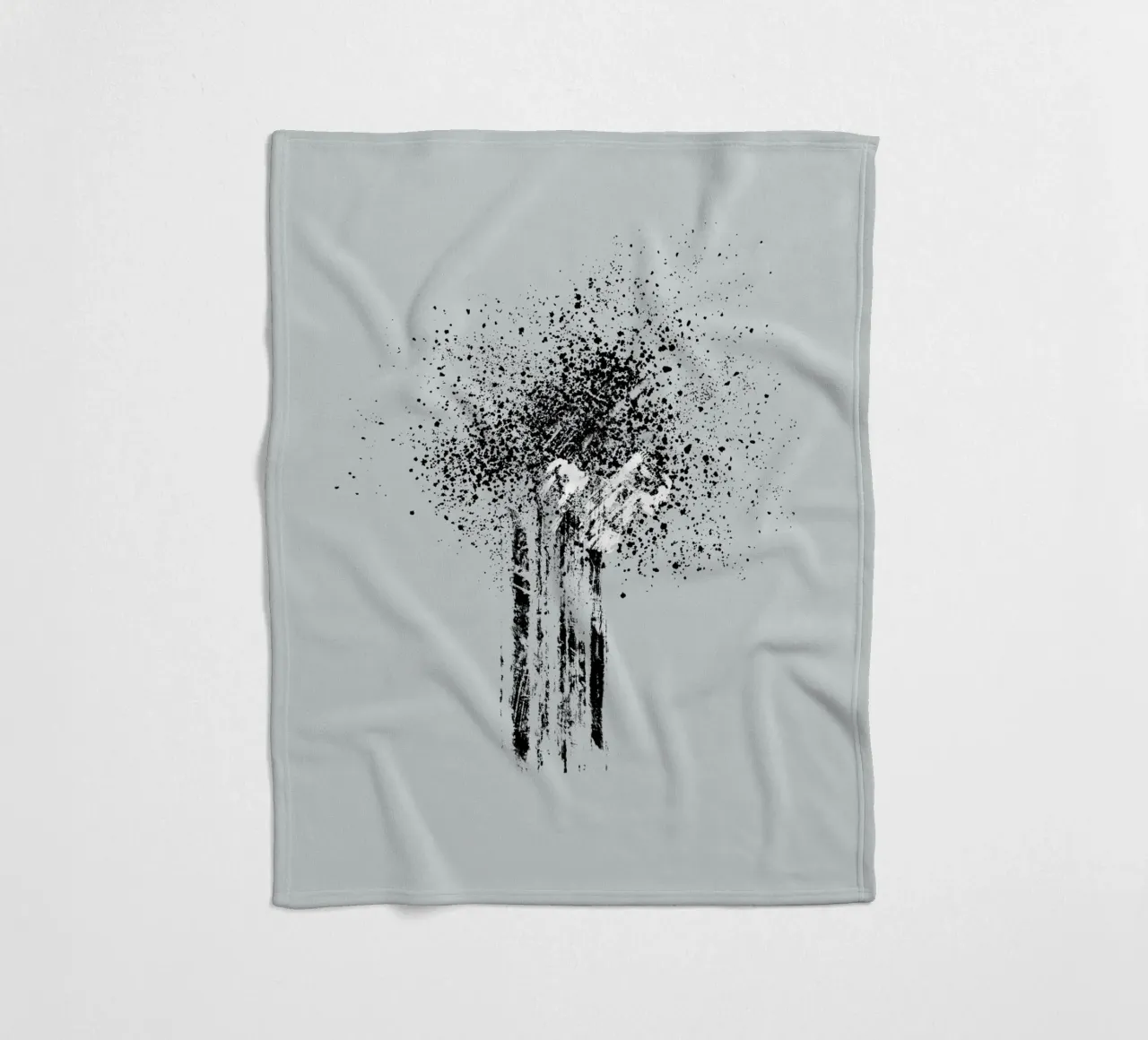Modern and minimalist abstract with light blue background fleece blanket by Imaginative
