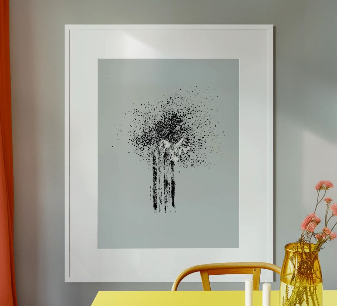 Modern and minimalist abstract with light blue background carta hahnemühle da Imaginative